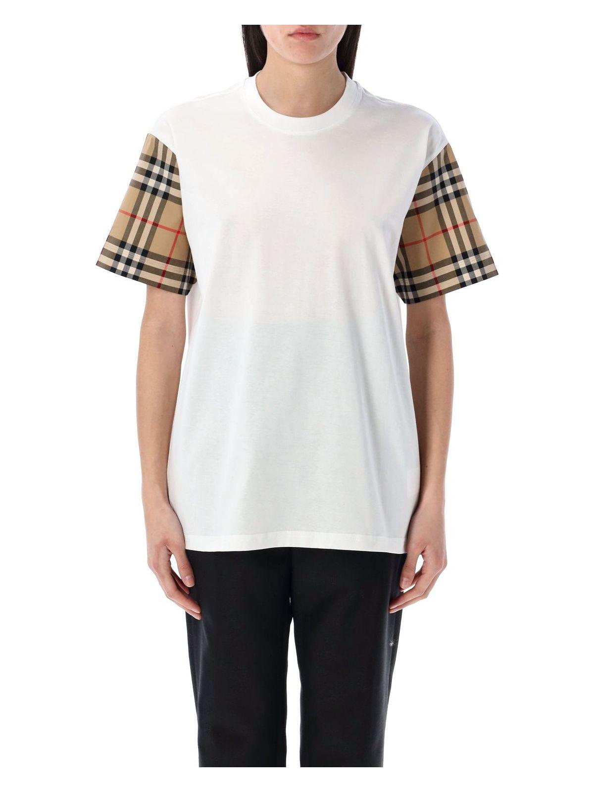 Burberry Women's Check Sleeve Cotton T-Shirt