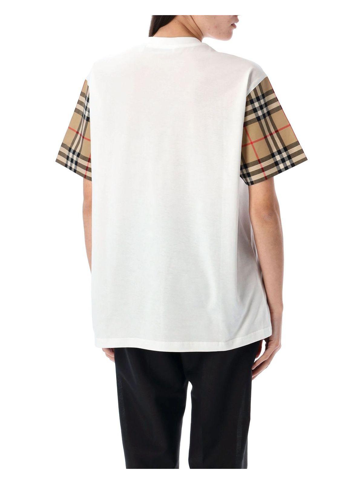 Burberry Women's Check Sleeve Cotton T-Shirt