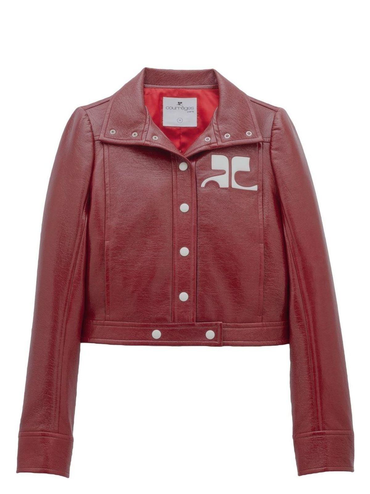 Courrèges Women's Percbl005Vy0014 Reedition Vinyl Jacket in Red