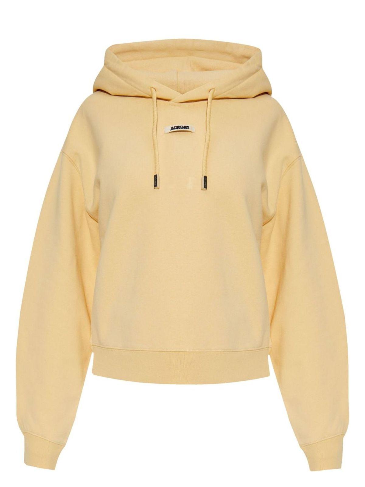 Jacquemus Women's The Sweatshirt With Grosgrain Hood in Yellow