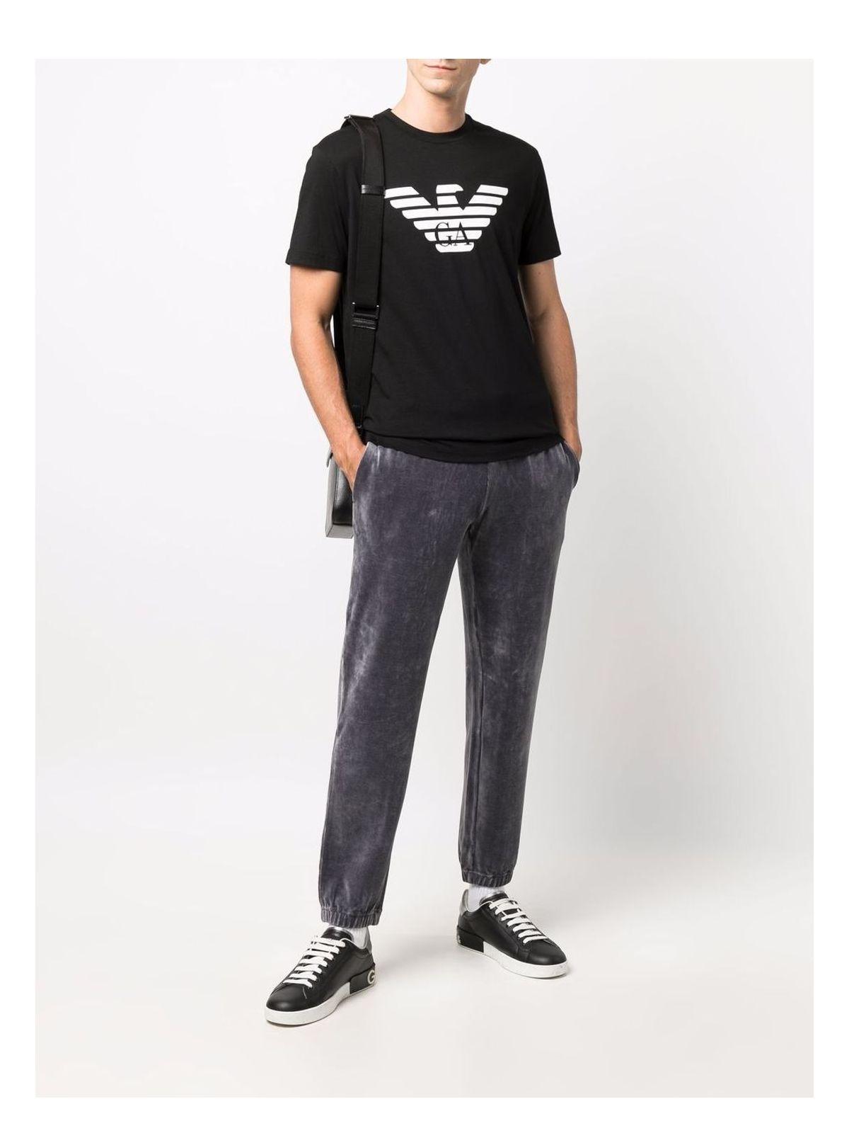 Emporio Armani Men's Logo Cotton T-Shirt in Black