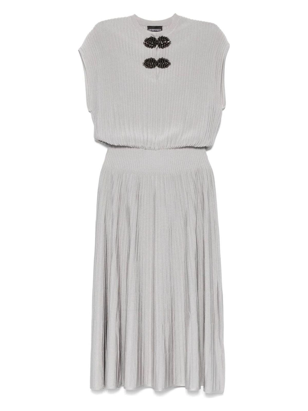 Emporio Armani Women's Midi Dress in Light Grey