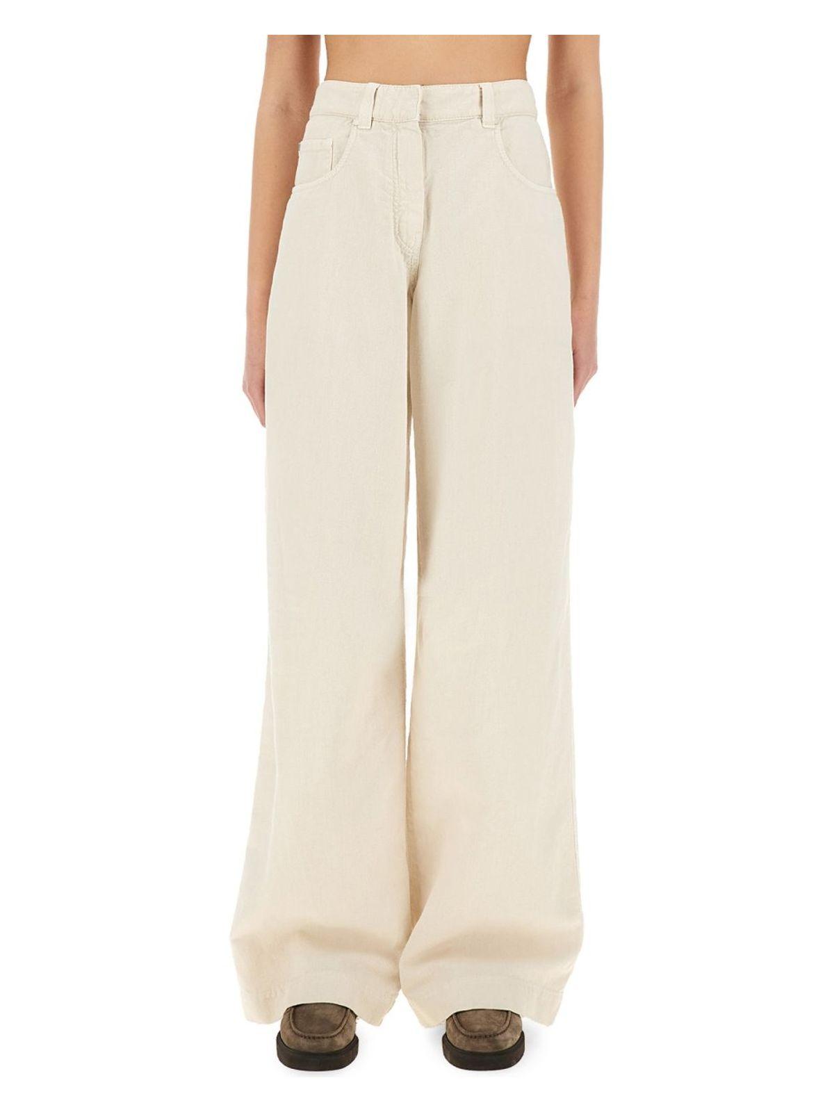 Brunello Cucinelli Women's Denim Pants in Ivory