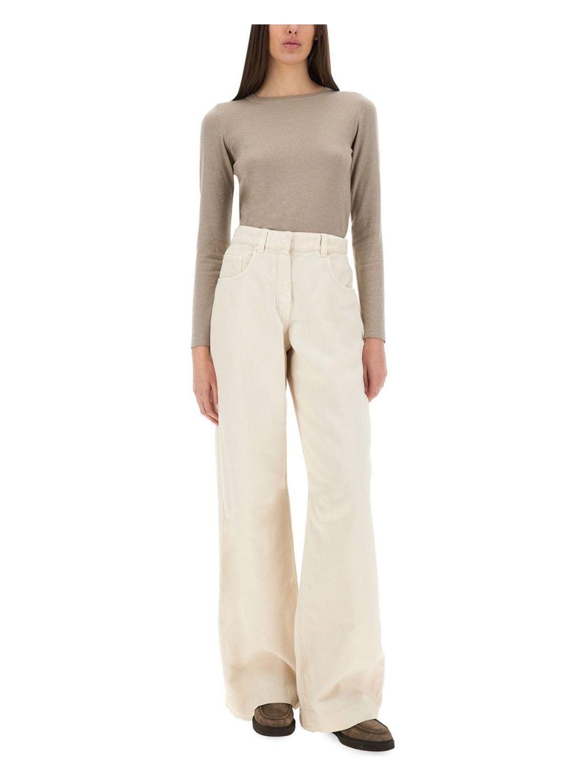 Brunello Cucinelli Women's Denim Pants in Ivory