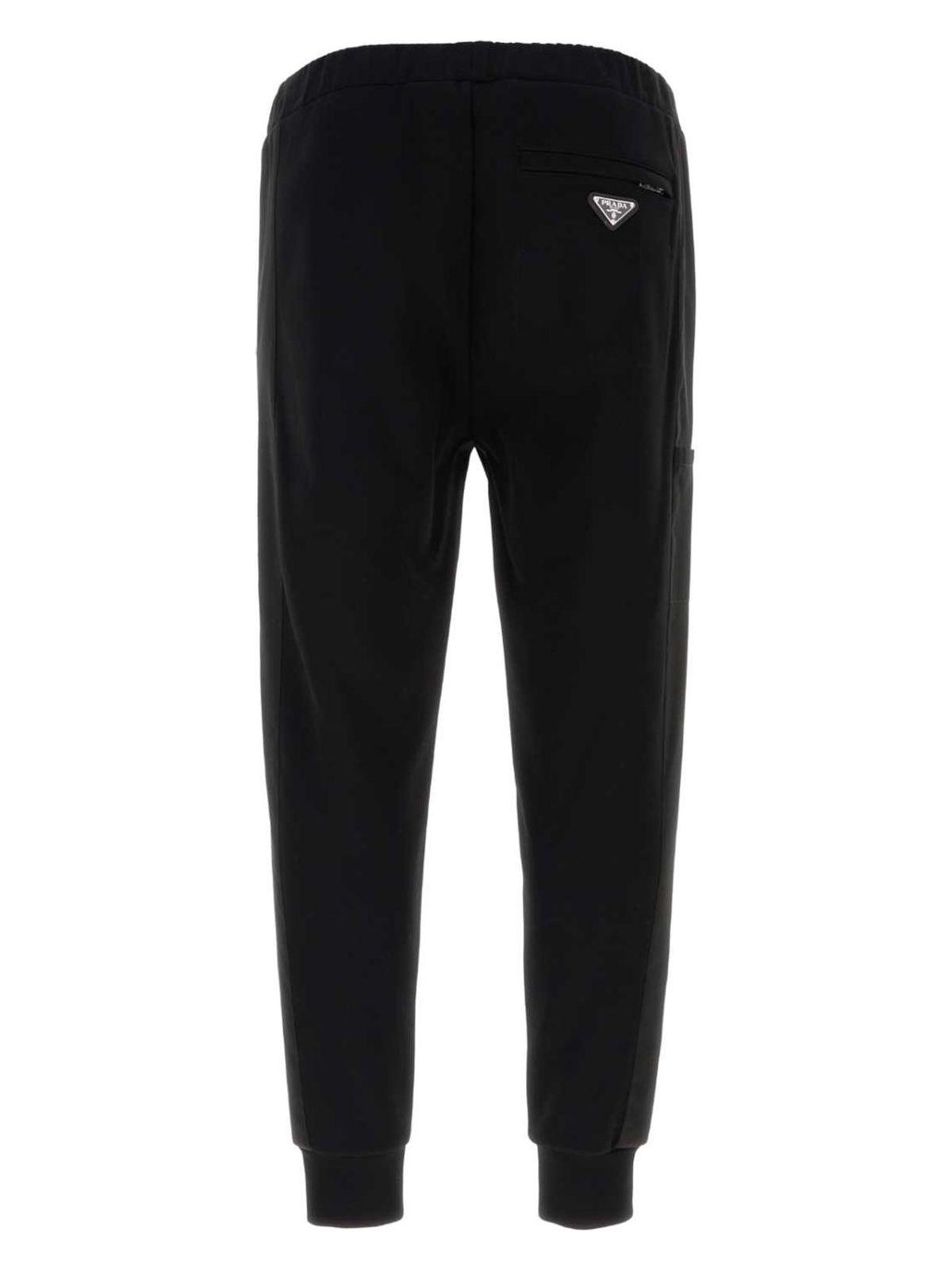 Prada Black Cotton Blend Joggers