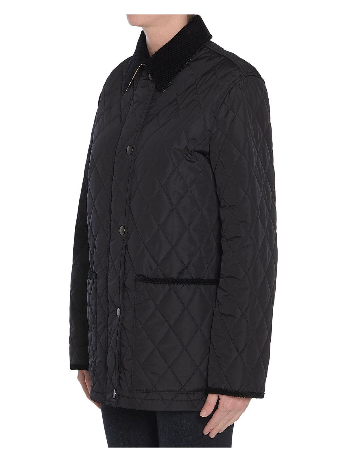 Burberry Women's Nylon Jacket and Country-Style Quilted Jacket in Black