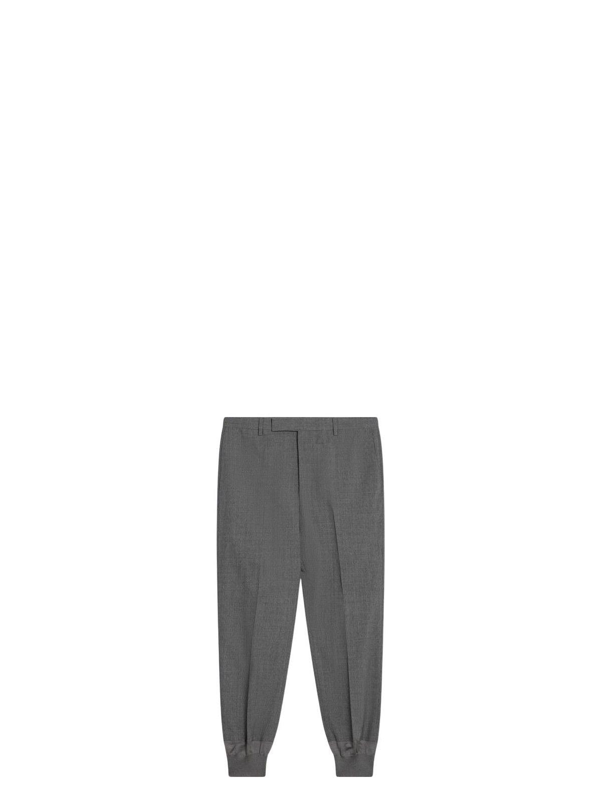 Prada Men's Wool Jogger Trousers in Grey