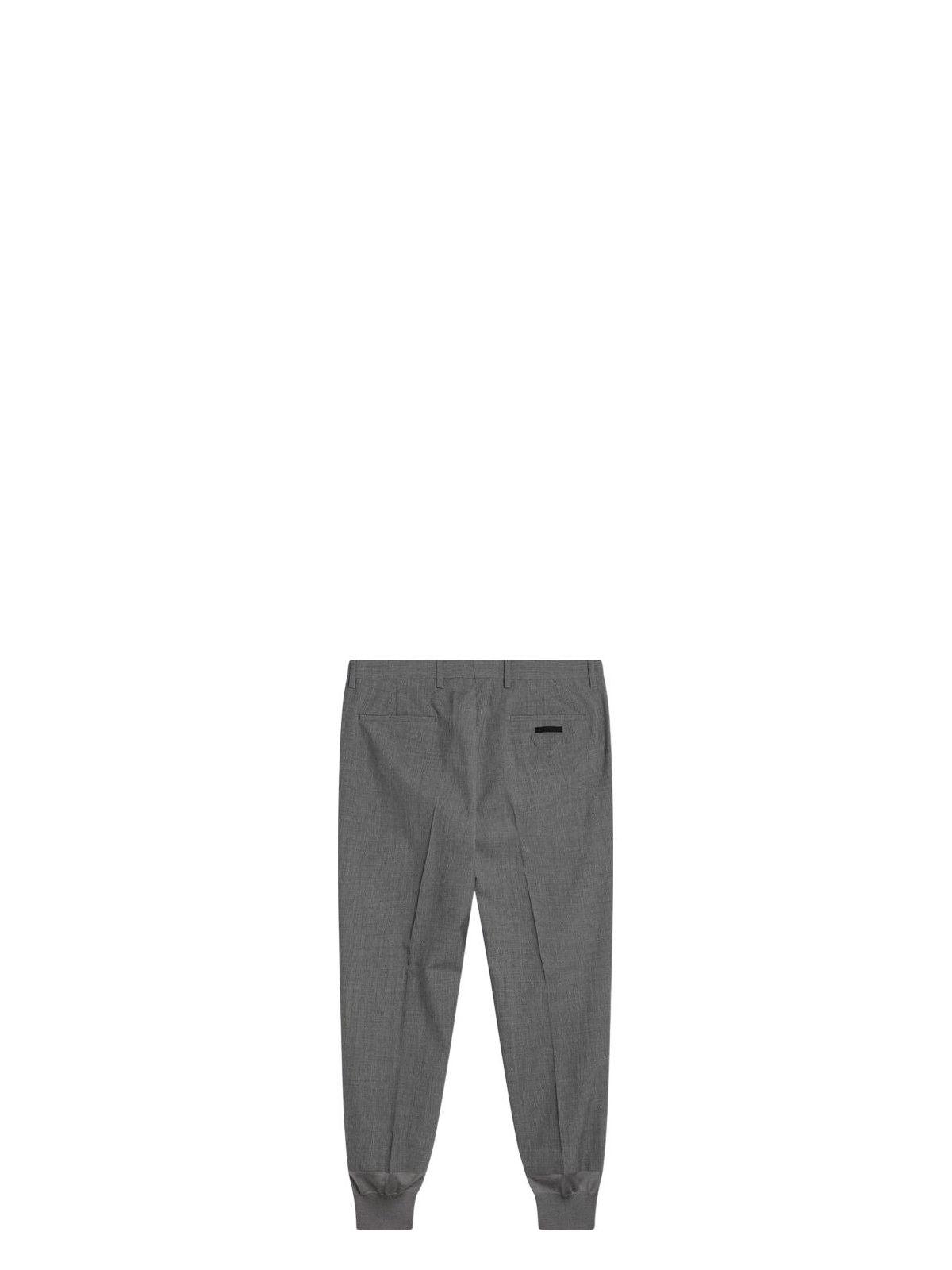 Prada Men's Wool Jogger Trousers in Grey