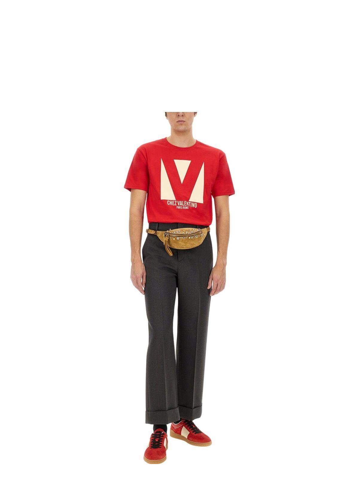 Valentino Garavani Valentino Men's Cotton T-Shirt With Chez Print in Red