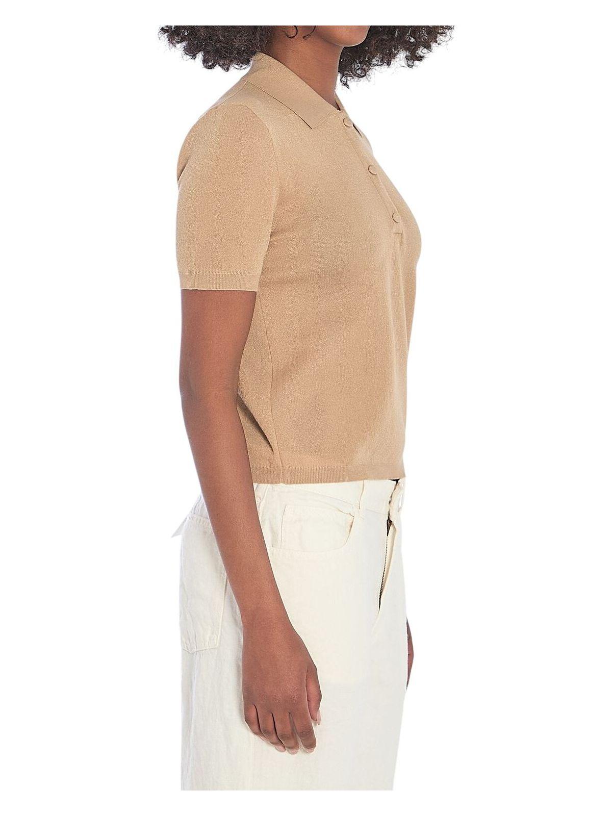 Moncler Women's Polo Shirt With Embroidered Logo in Beige