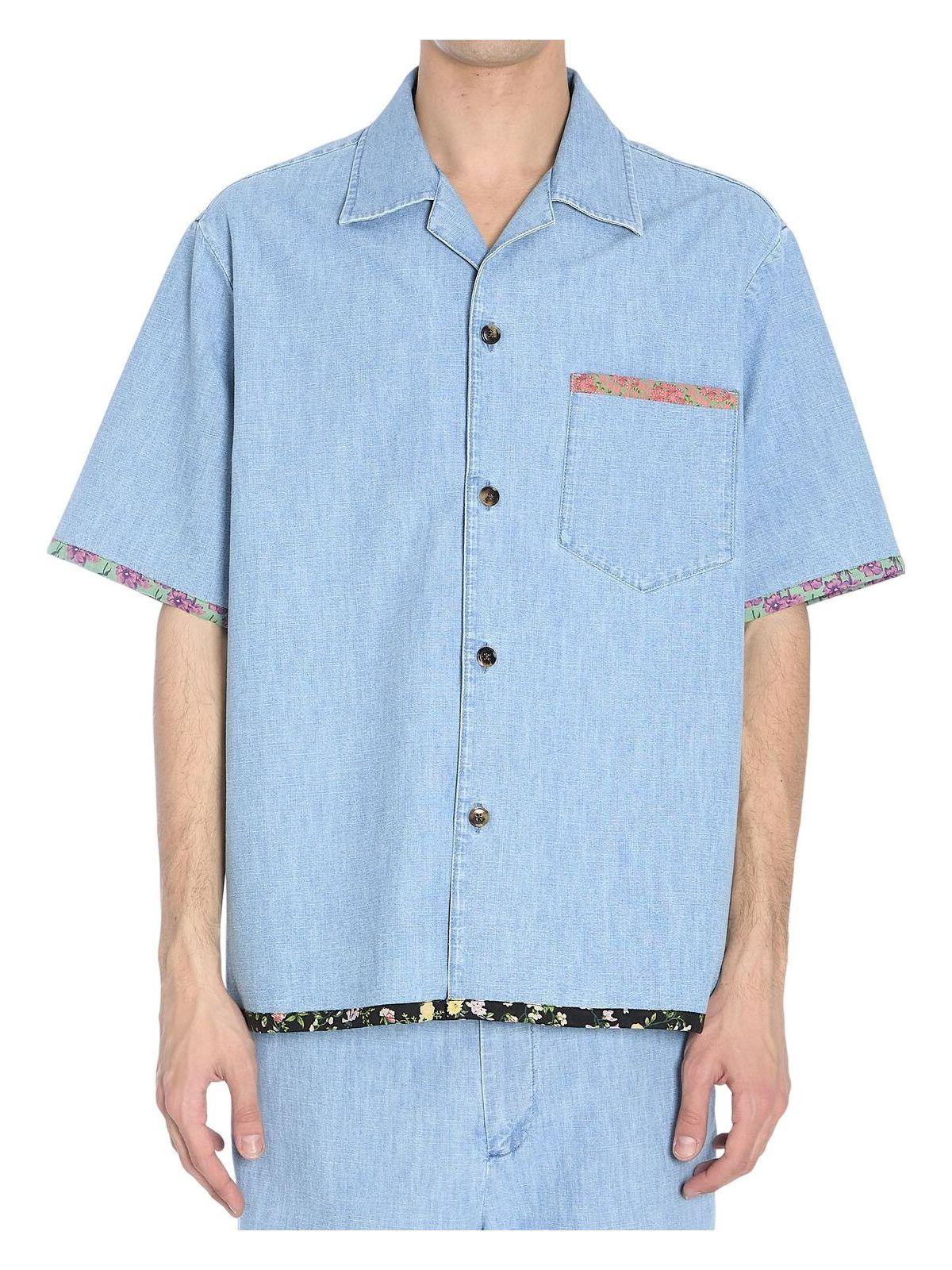 Valentino Garavani Men's Denim Shirt in Light Blue