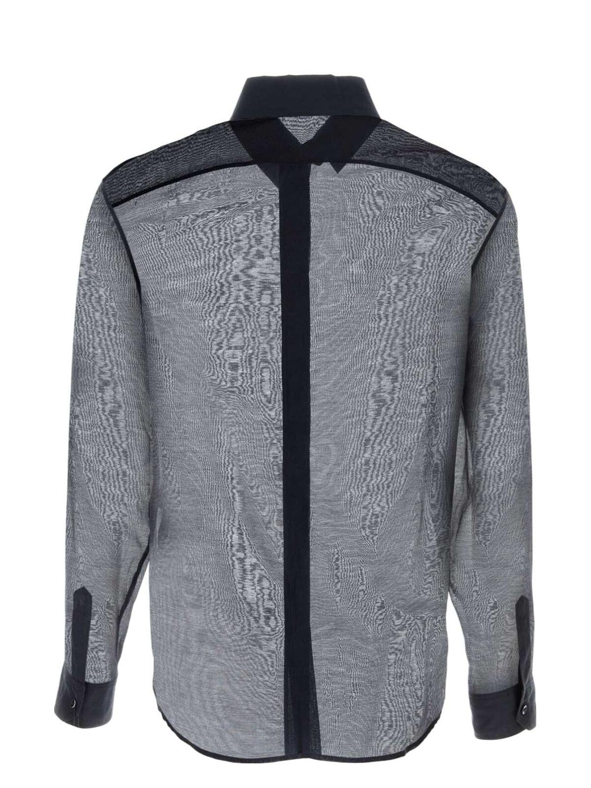 Saint Laurent Men's Silk and Cotton Blend Shirts in Blue