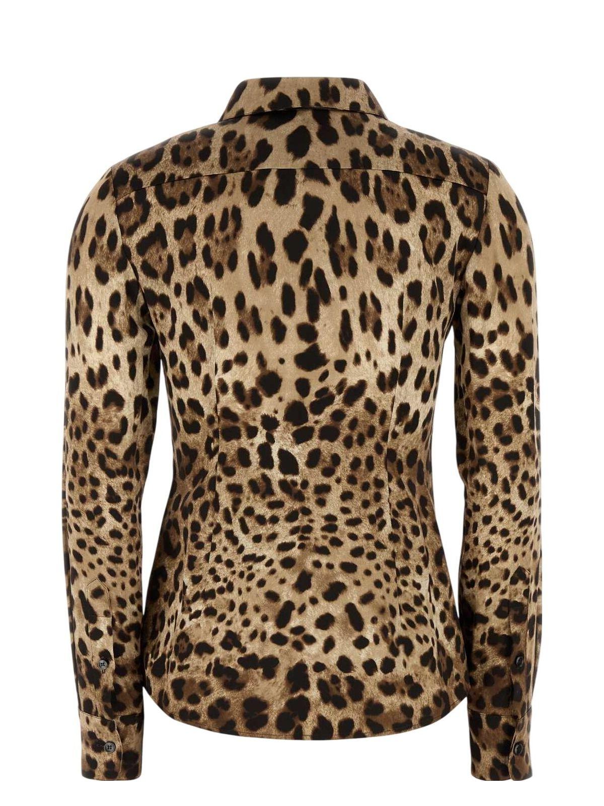 Dolce & Gabbana Women's Printed Satin Shirt in Animal Print