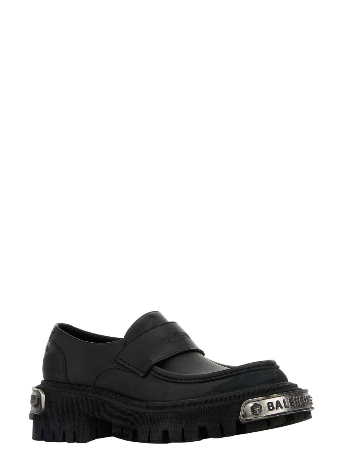 Balenciaga Women's Leather Tractor Loafers in Black