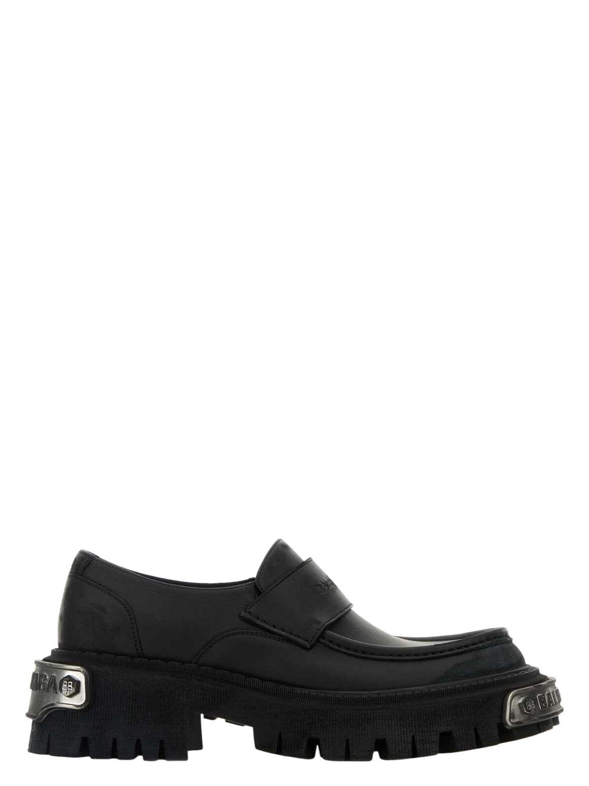 Balenciaga Women's Leather Tractor Loafers in Black