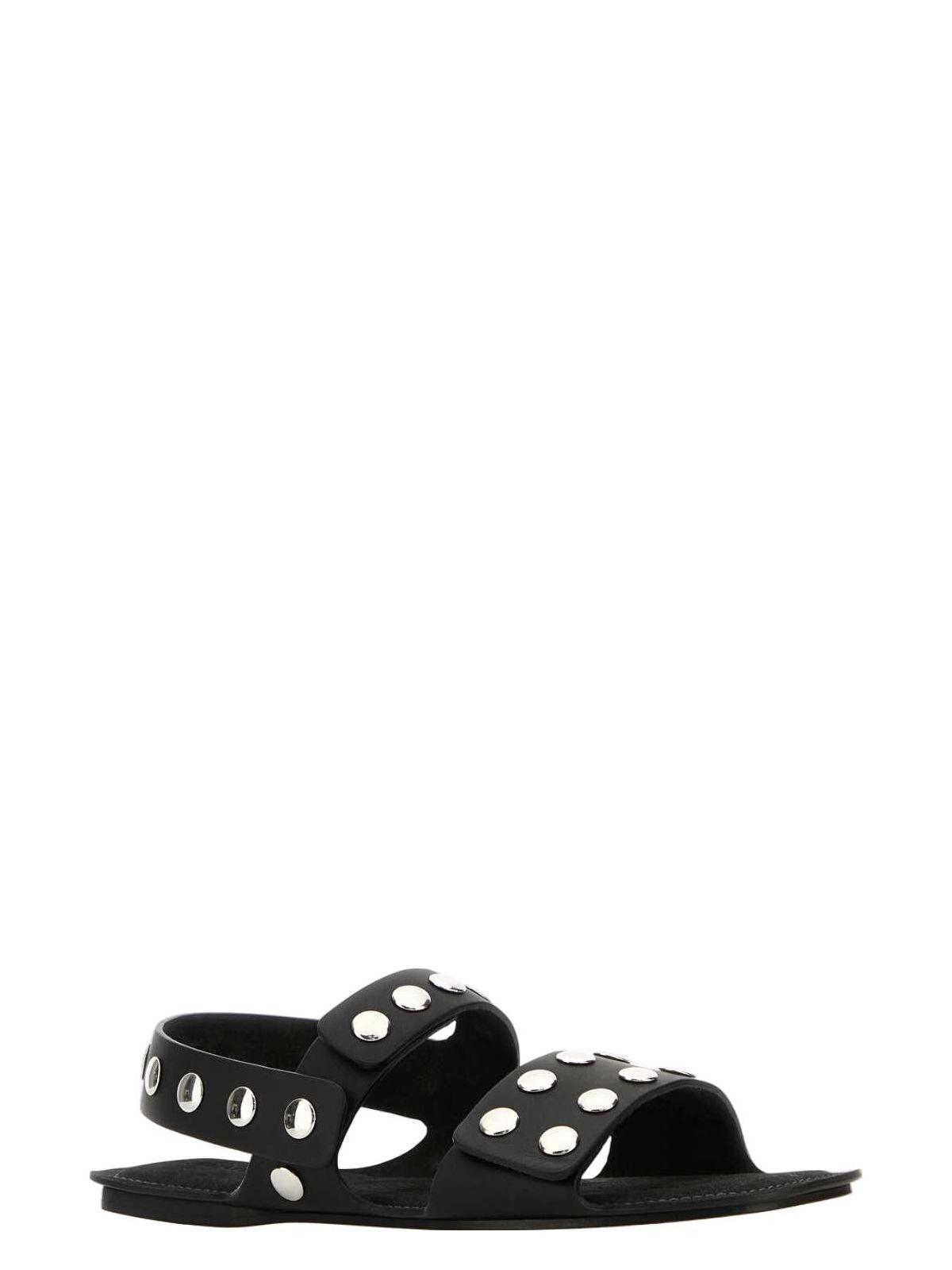 Khaite Women's Leather Boden Sandals in Black