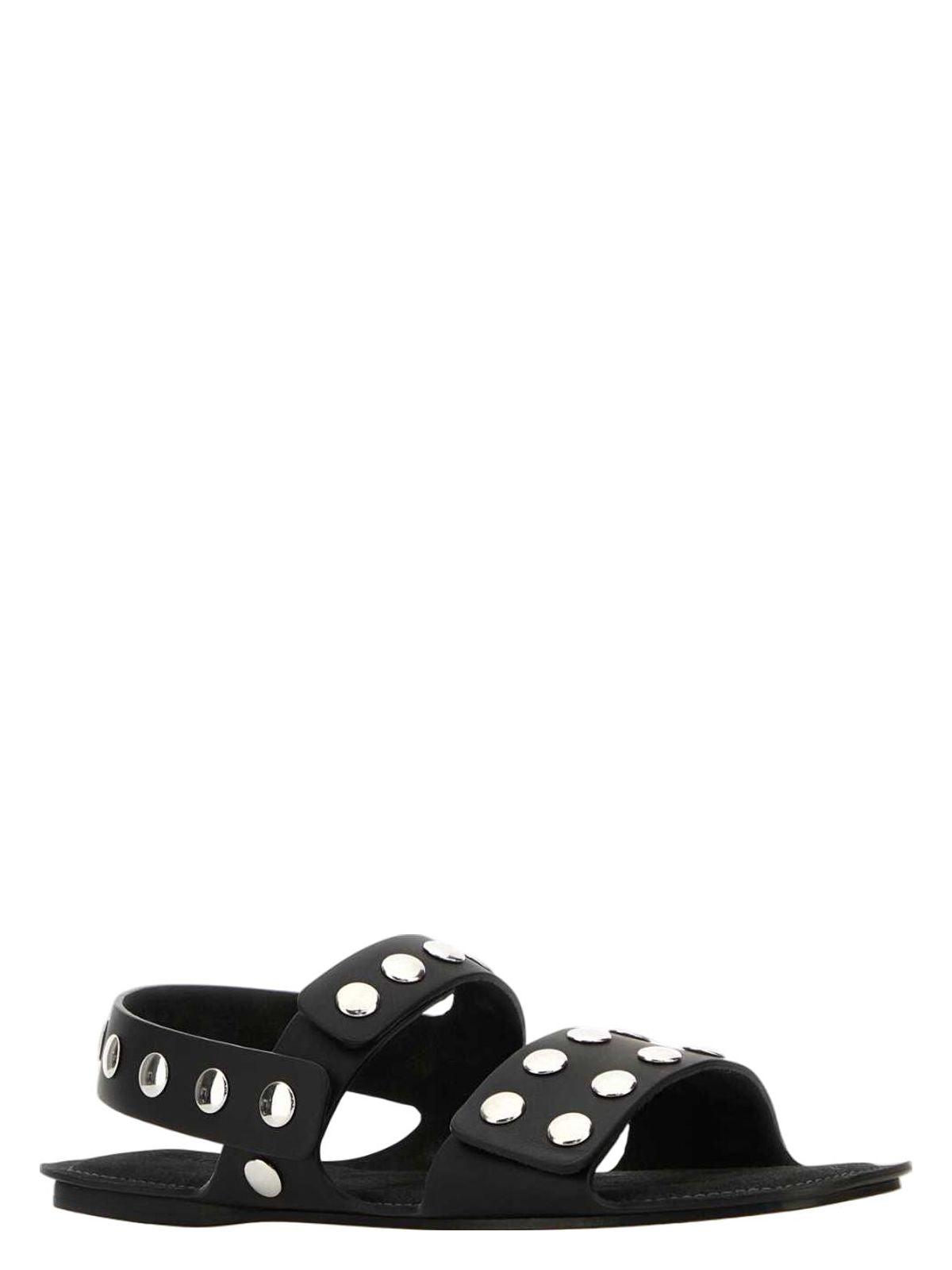 Khaite Women's Leather Boden Sandals in Black