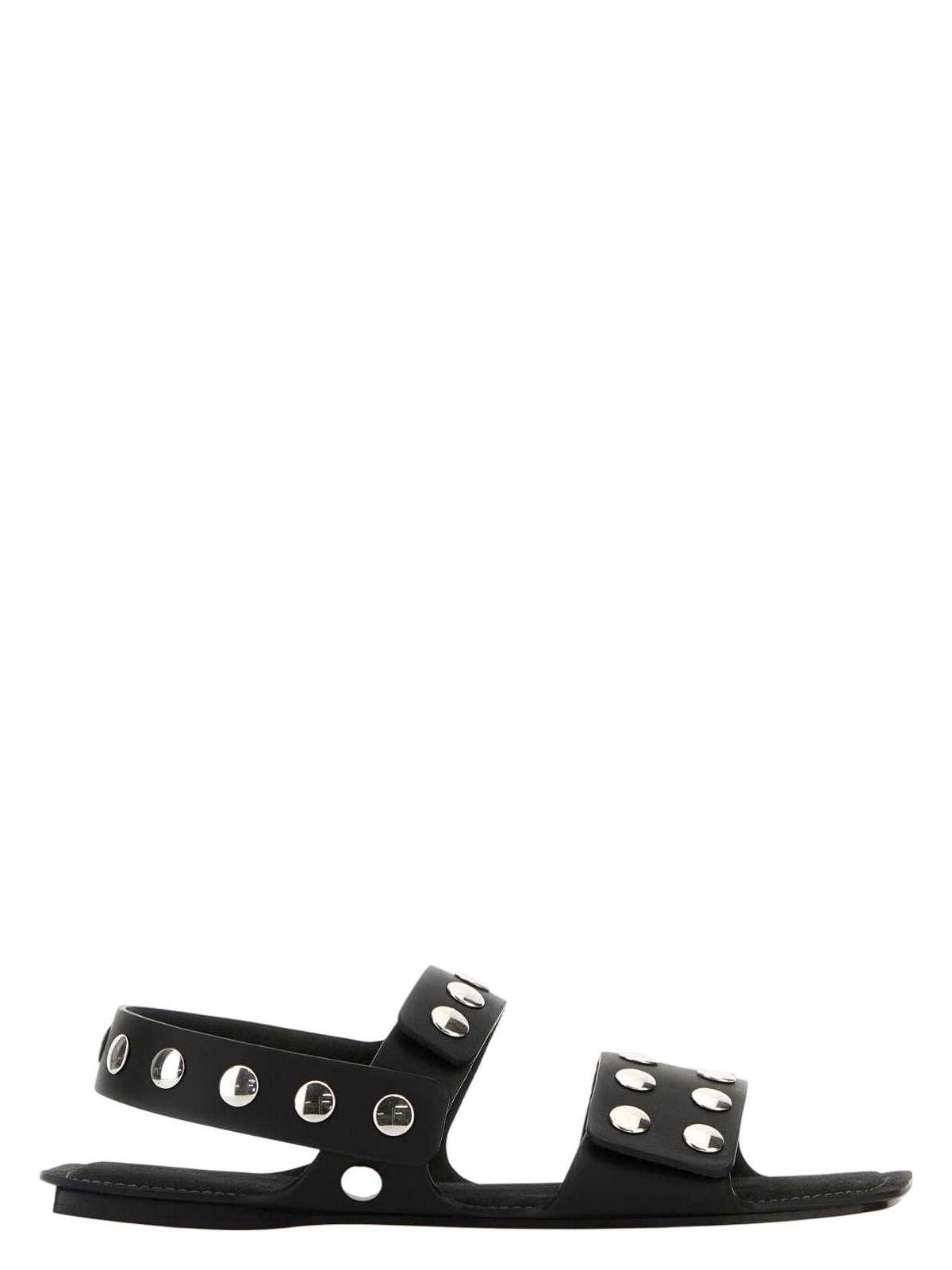 Khaite Women's Leather Boden Sandals in Black