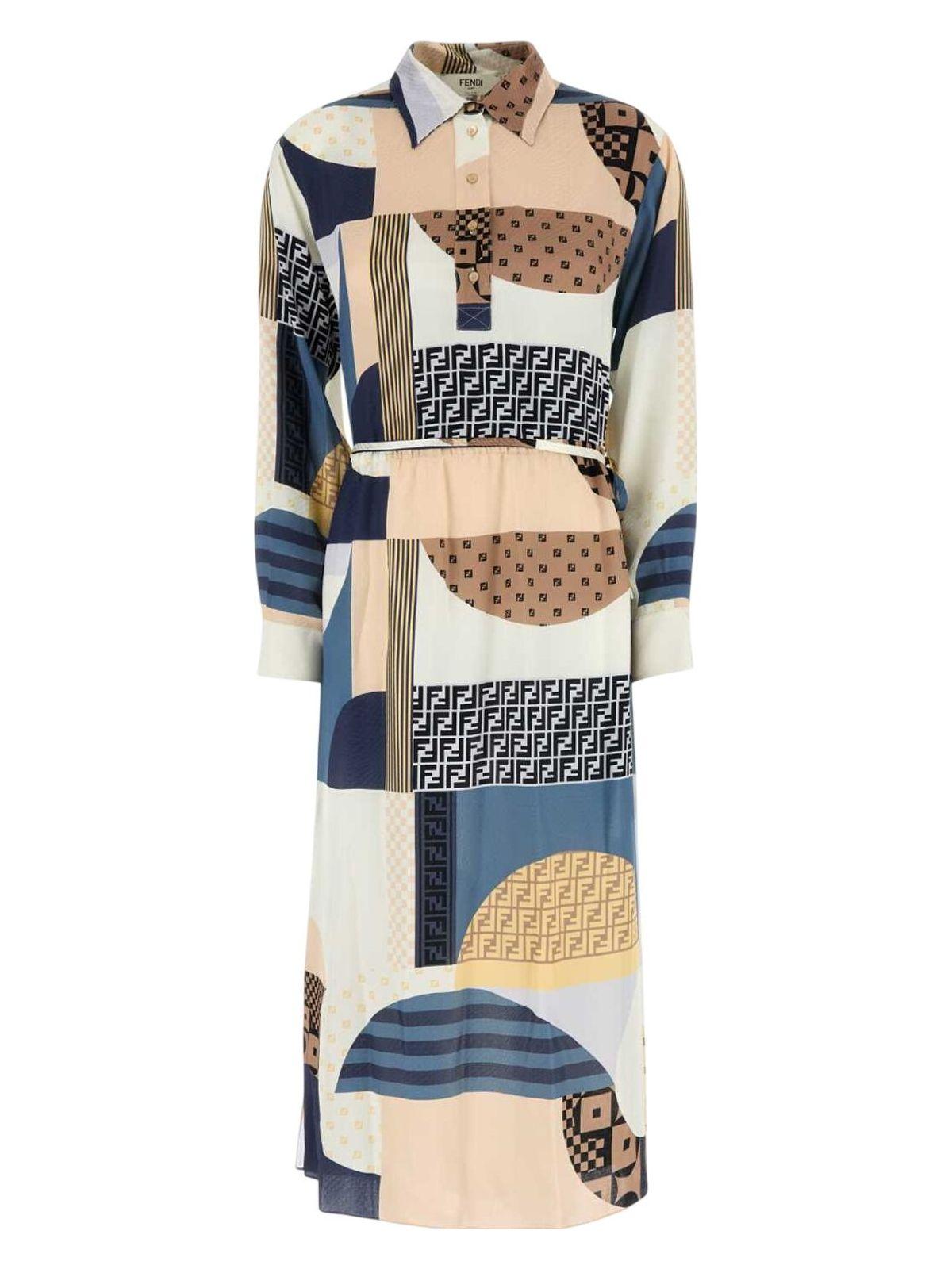Fendi Printed Silk Dress