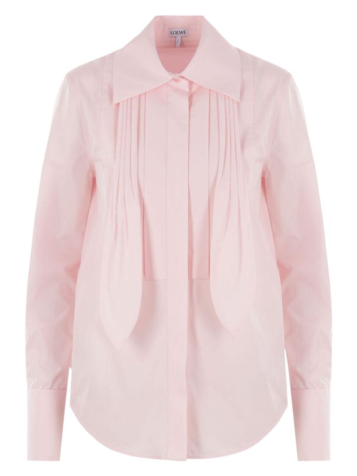 Loewe Women's Draped Cotton Shirt in Pink