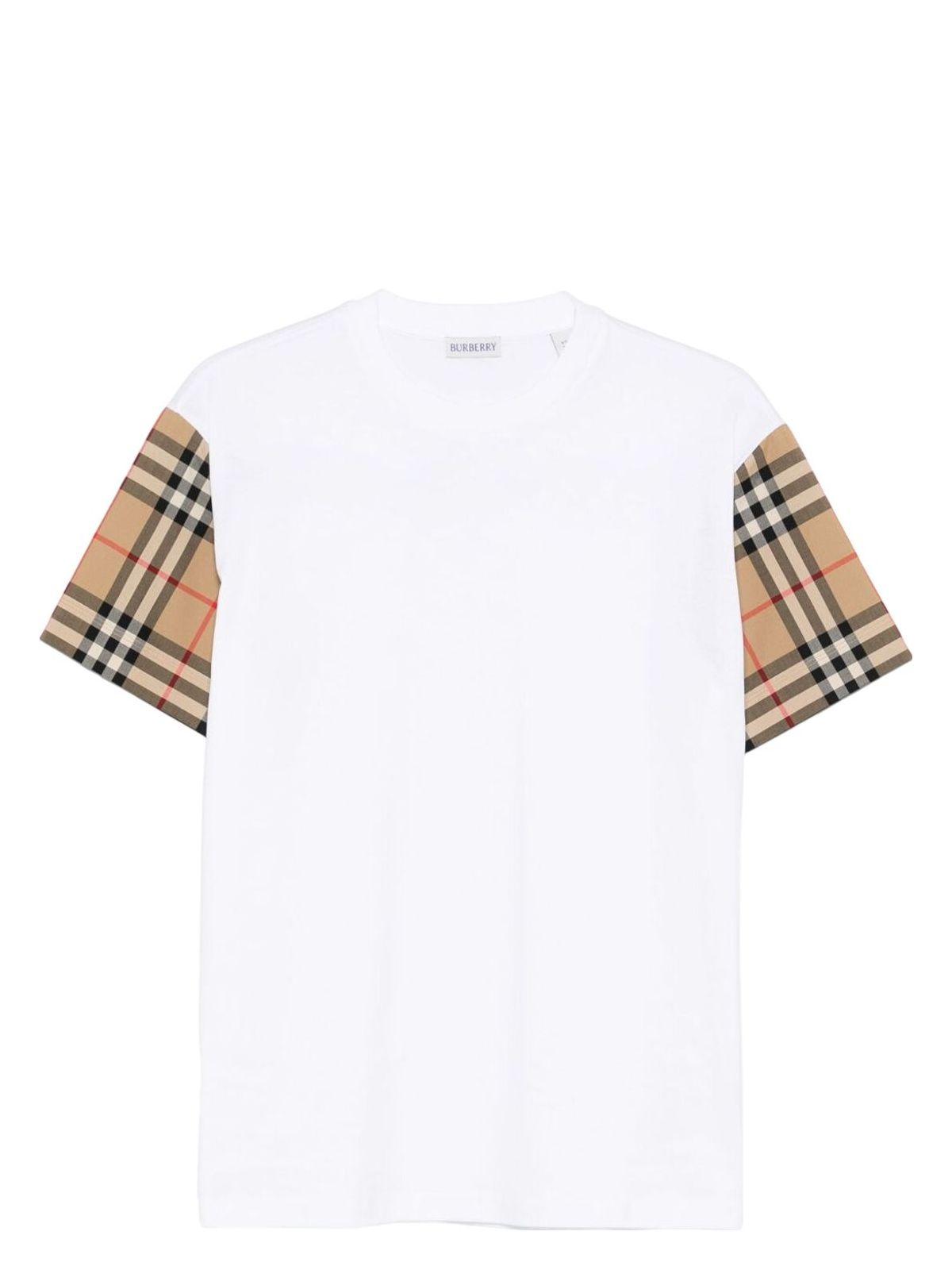 Burberry Women's Check Sleeve Cotton T-Shirt