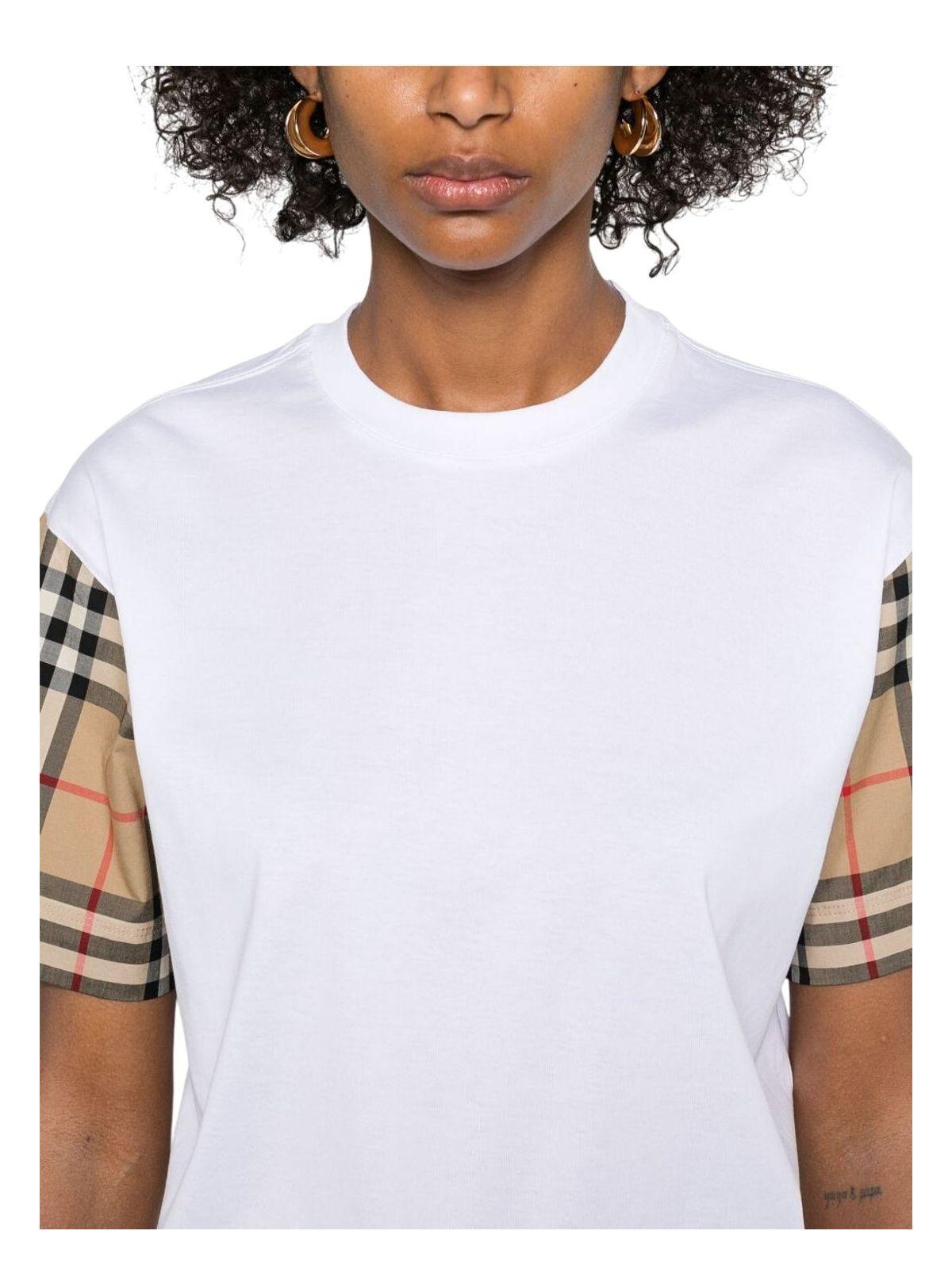Burberry Women's Check Sleeve Cotton T-Shirt