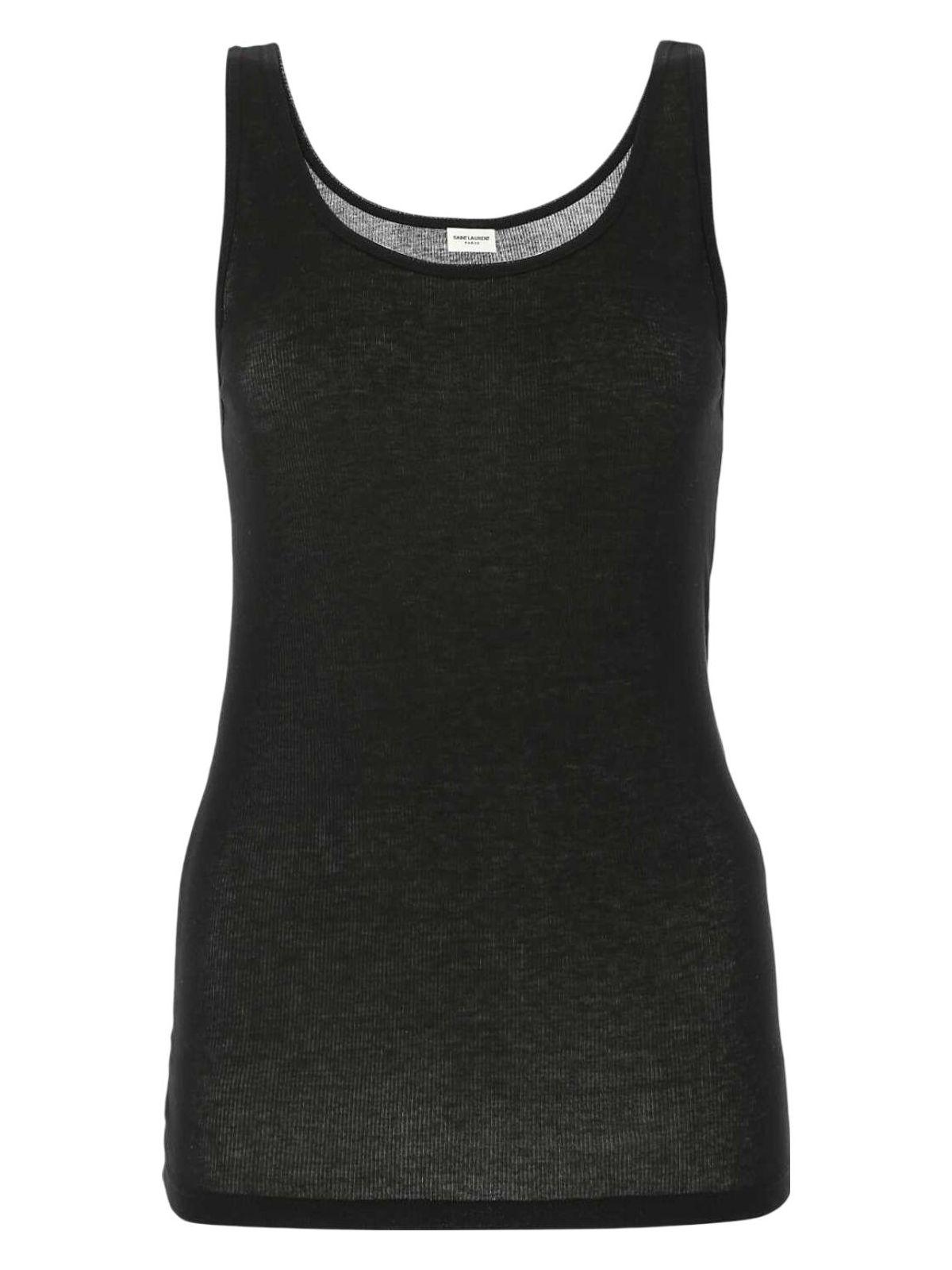 Saint Laurent Black Semi-transparent Tank Top