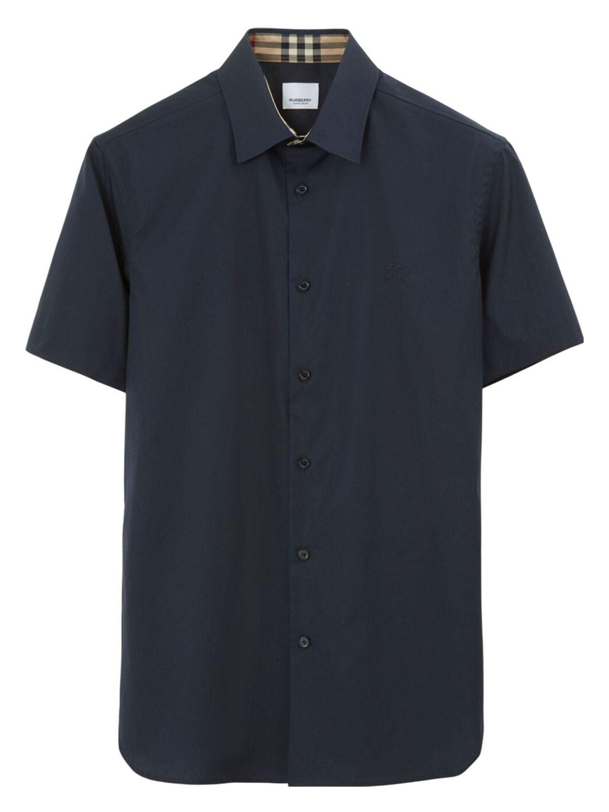 Burberry Men's Stretch Poplin Shirt in Black