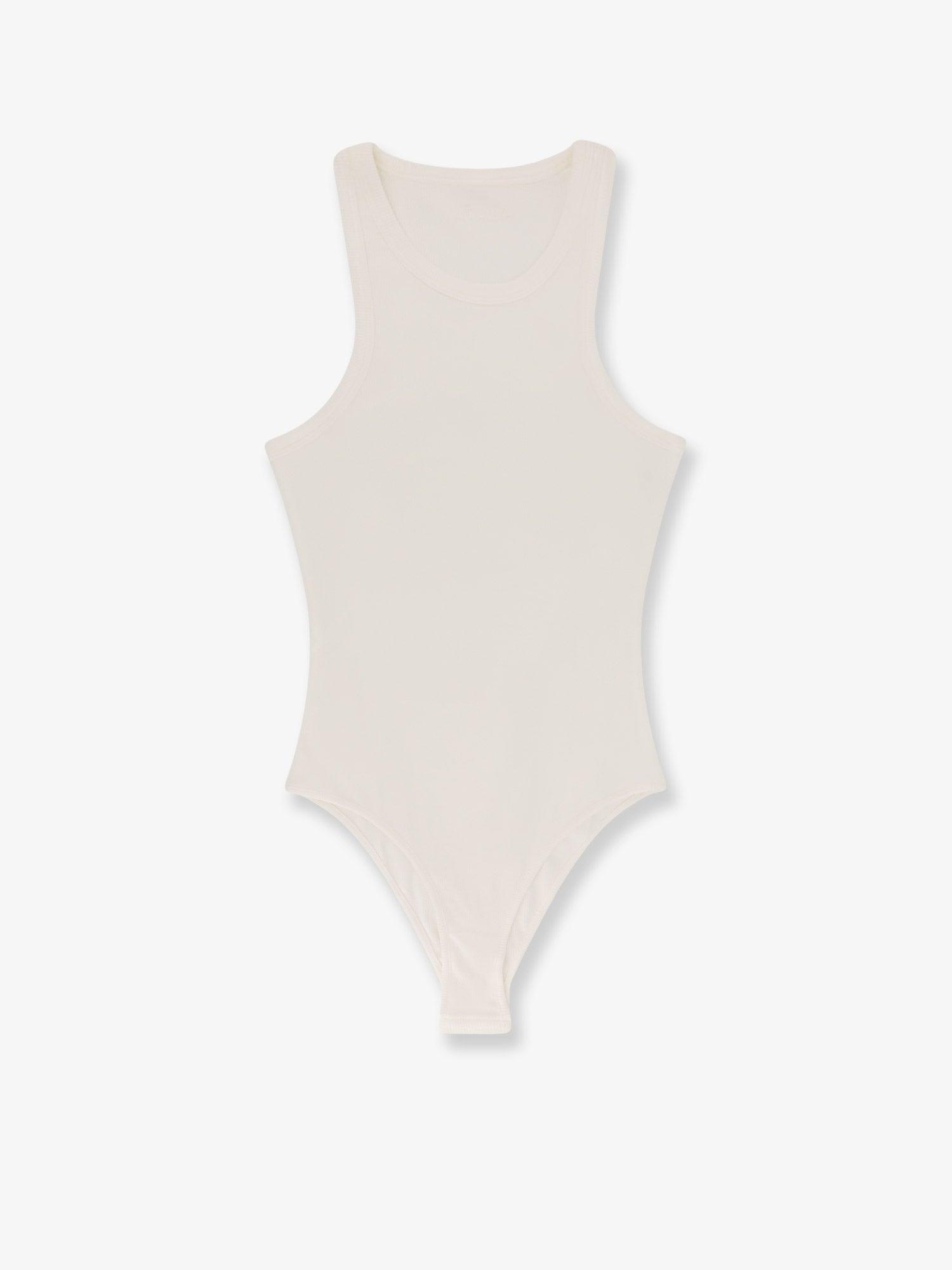 ALAÏA Halter Cotton and Viscose Bodysuit and Ribbed Knit Tank Bodysuit