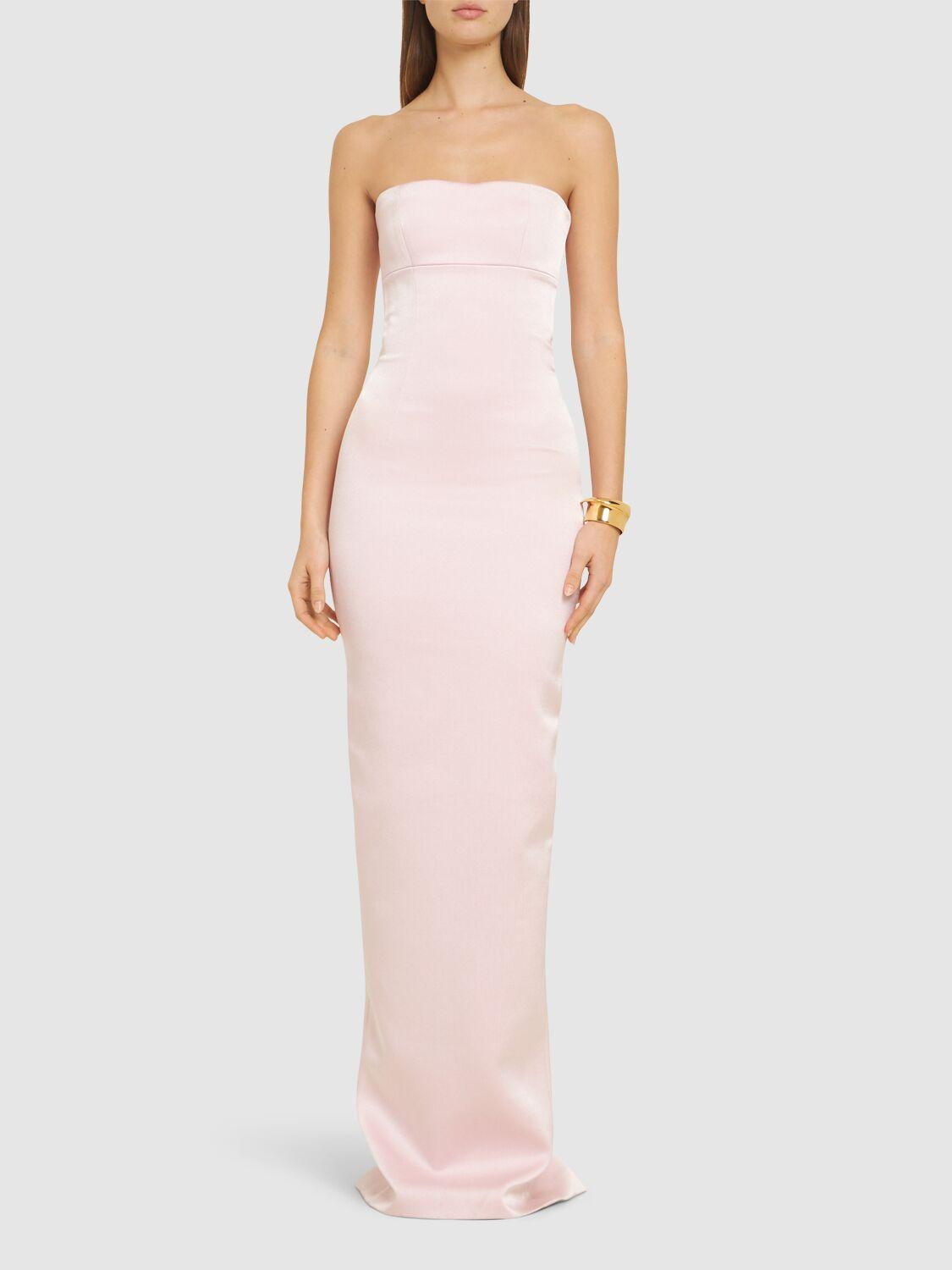 MÔNOT Zoey Strapless Satin Long Dress