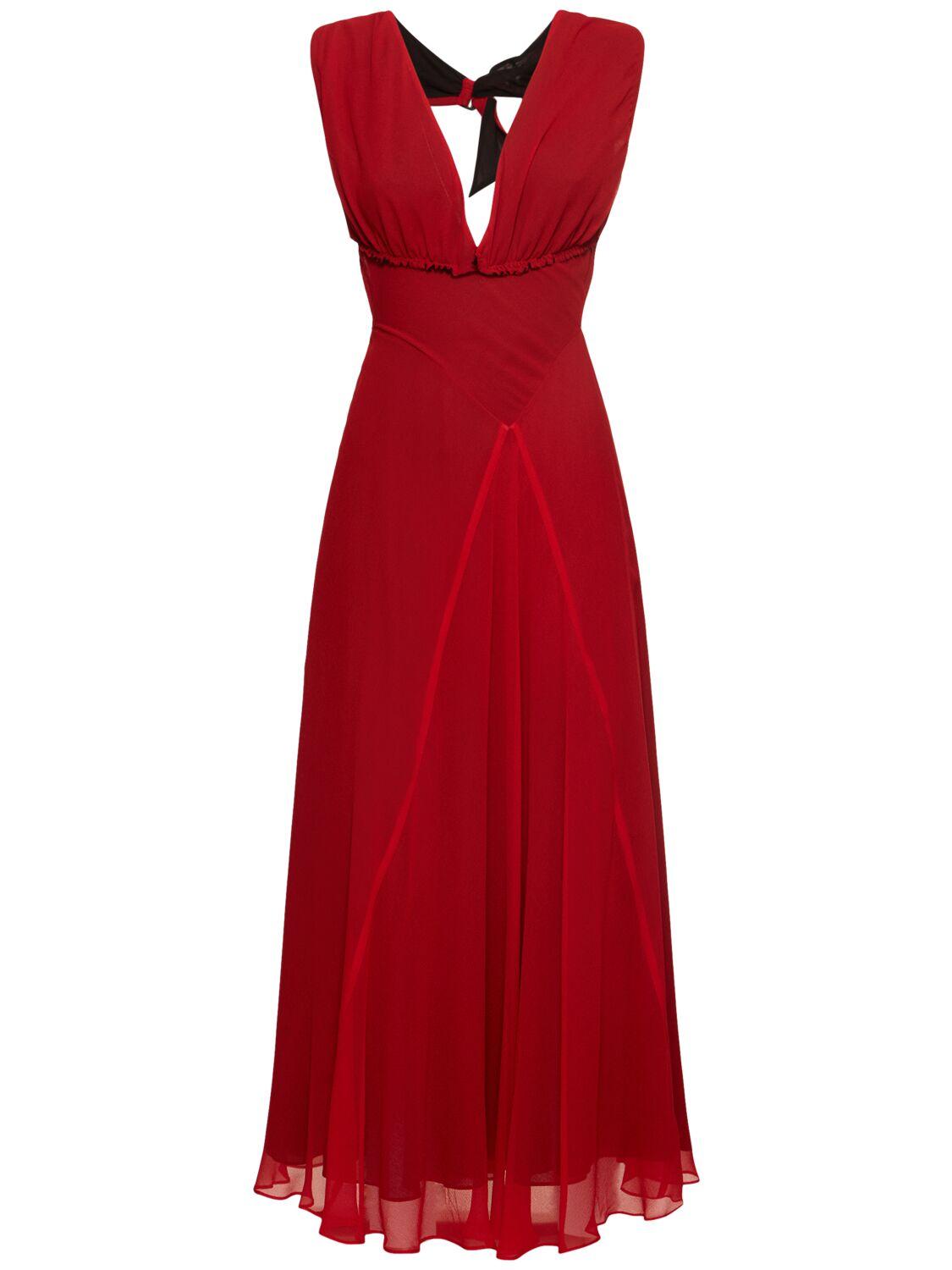 YOHJI YAMAMOTO Chiffon Cutout Midi Dress