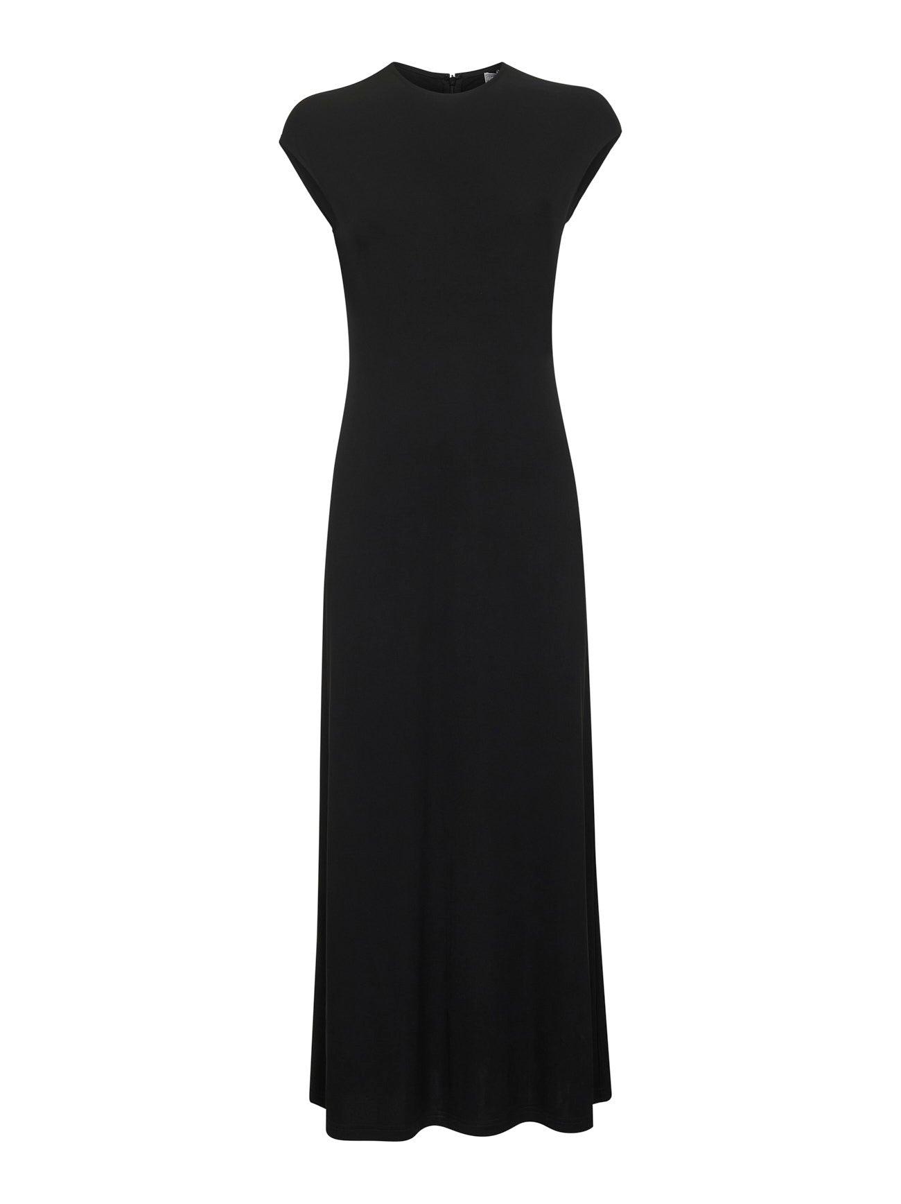 TOTEME Black Fluid Stretch Jersey Everyday Long Dress