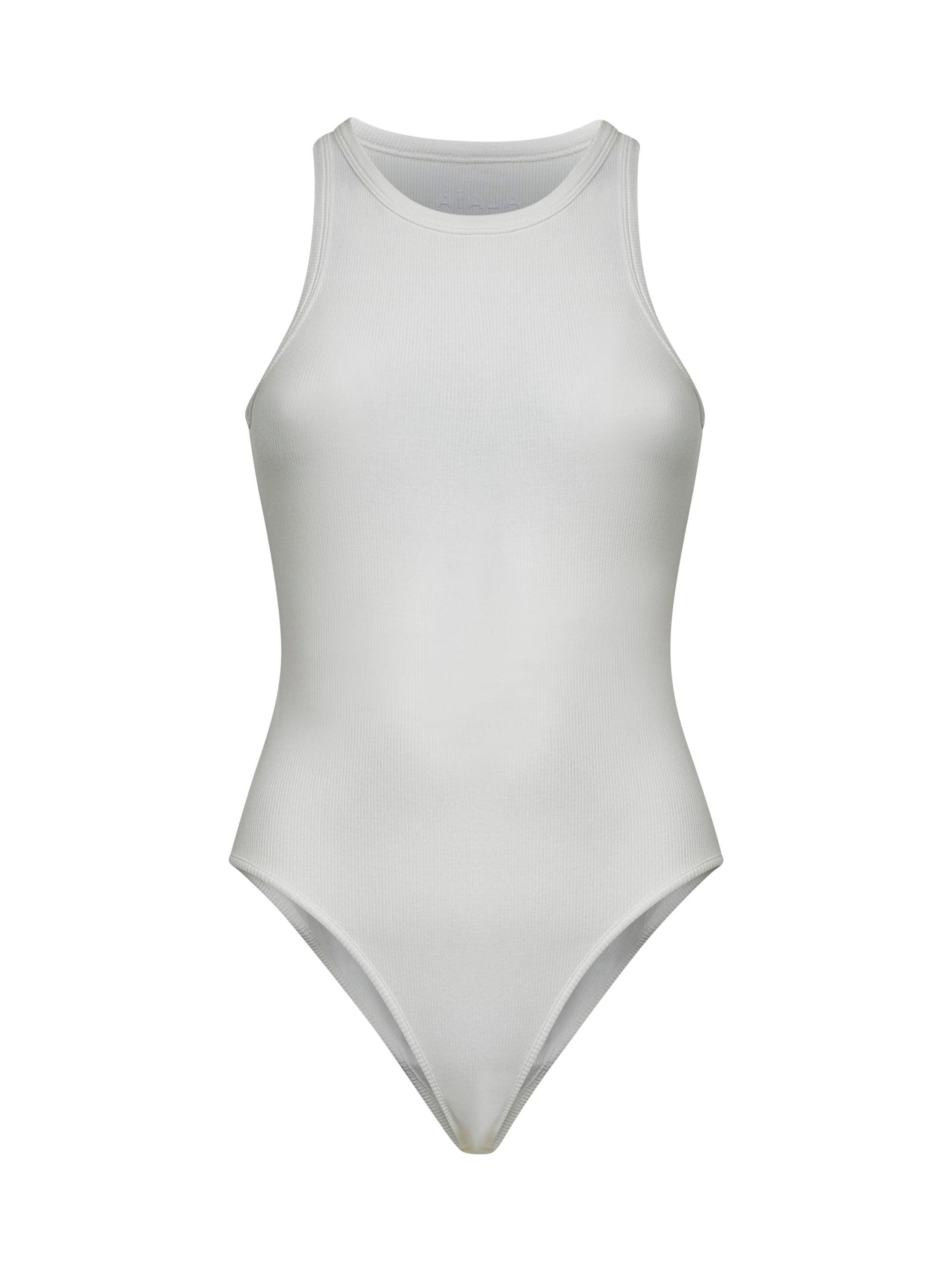 ALAÏA Halter Cotton and Viscose Bodysuit and Ribbed Knit Tank Bodysuit