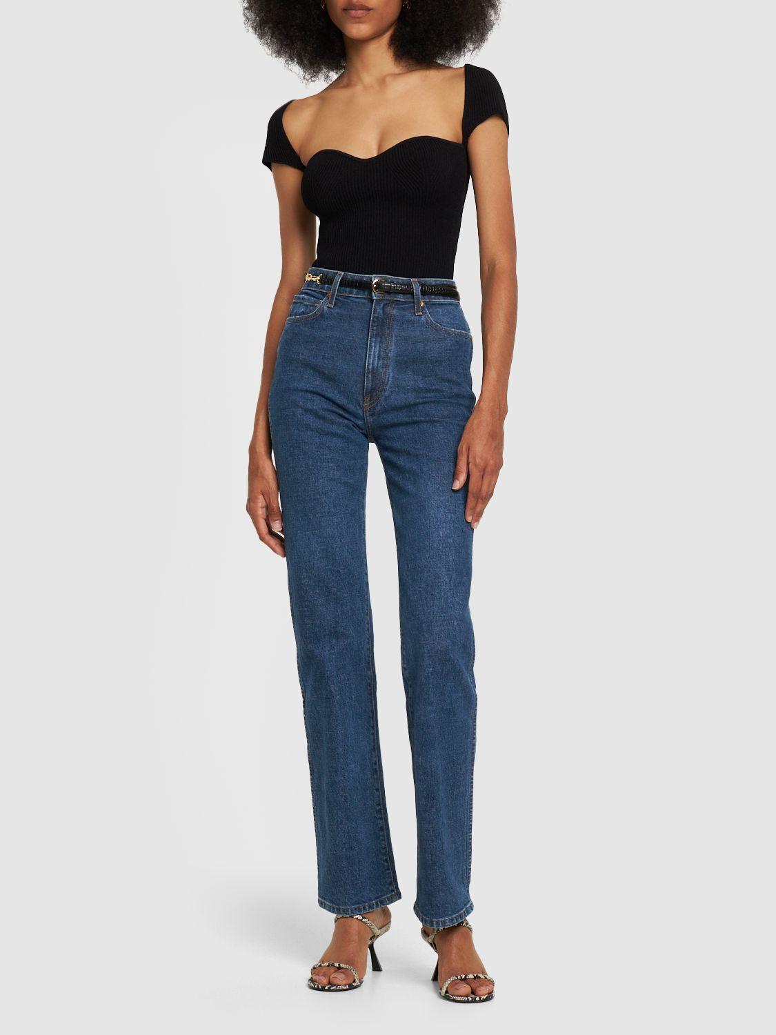 KHAITE Danielle High Rise Straight Jeans