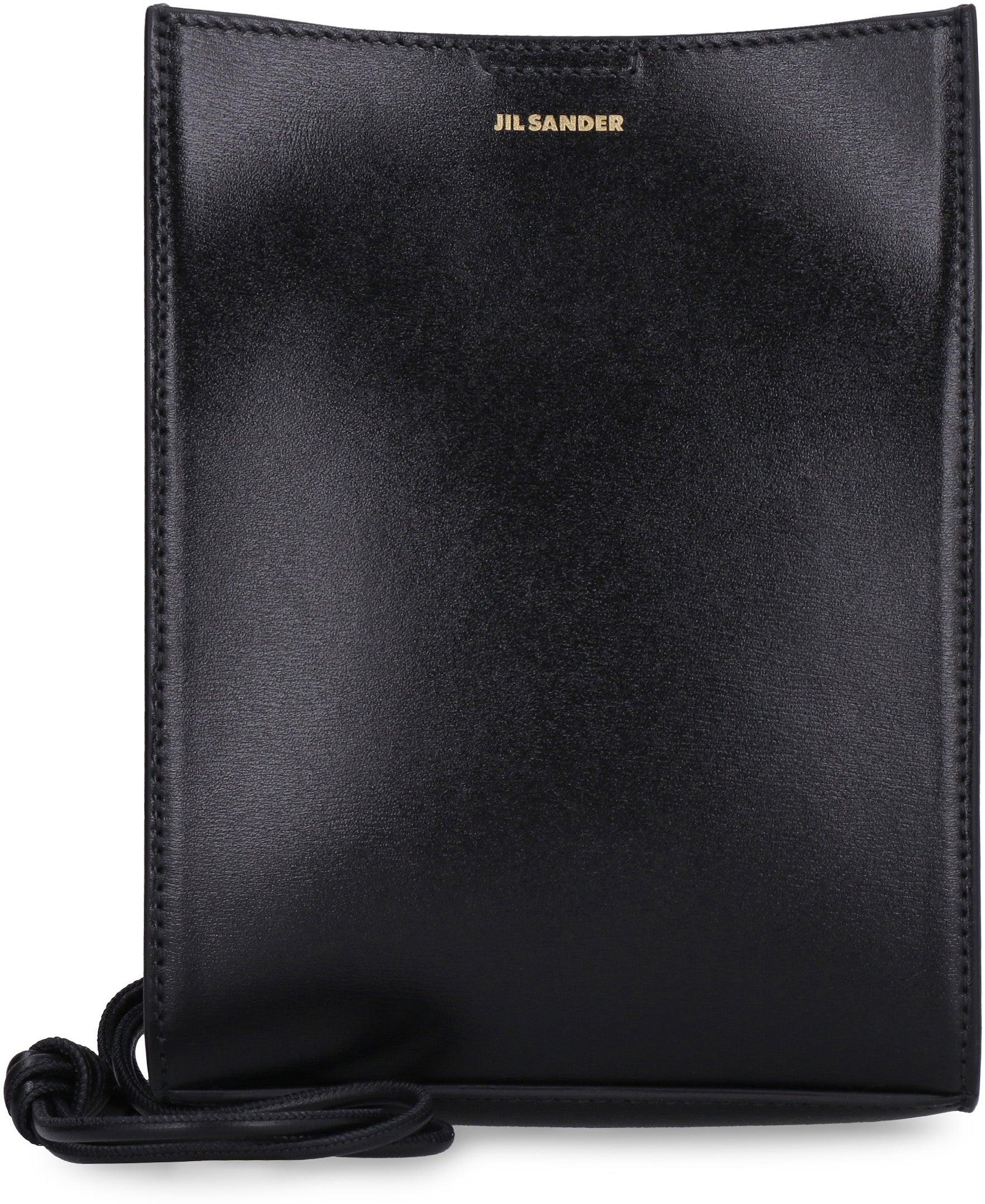 Jil Sander Women's Tangle Leather Crossbody Bag in Black