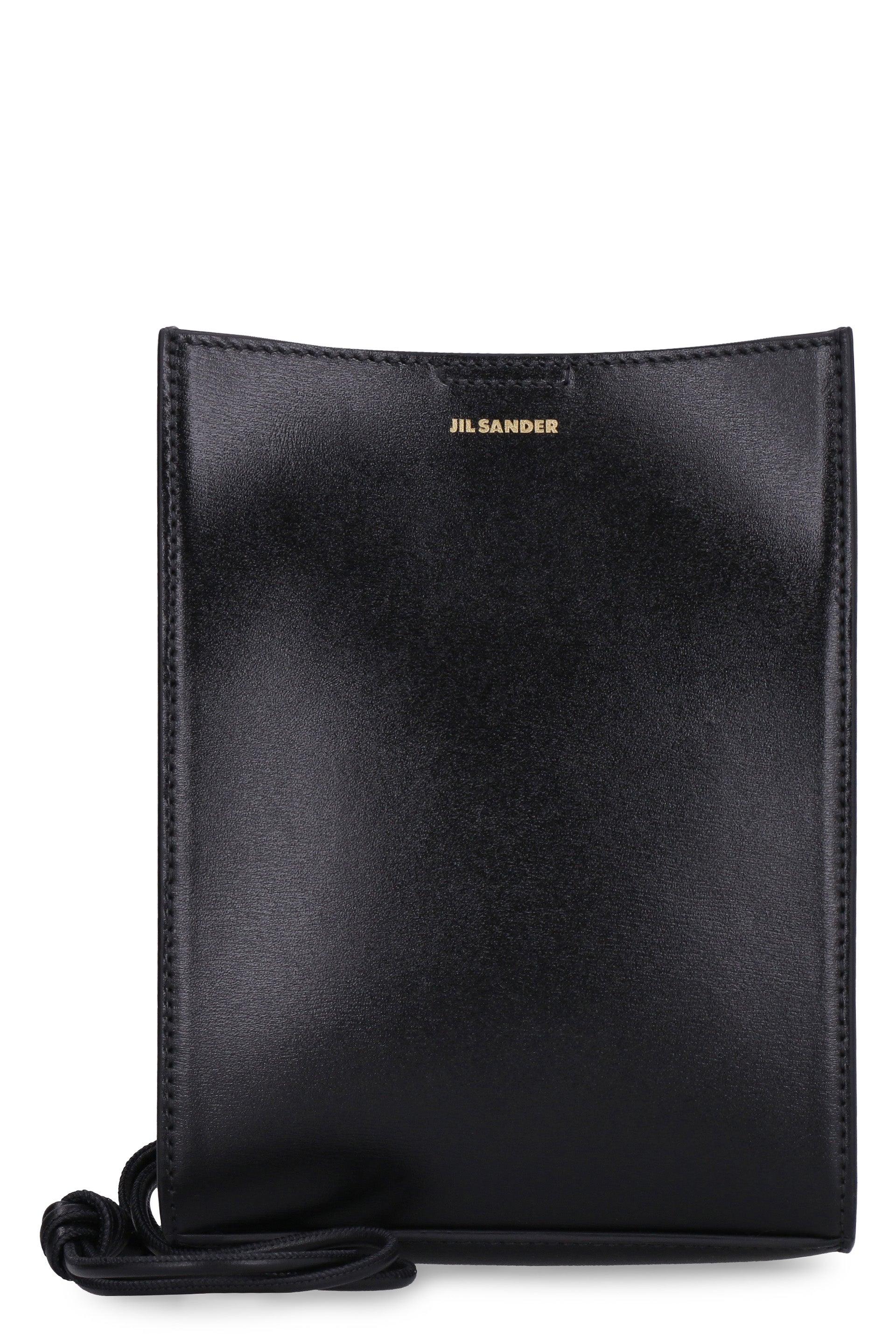 Jil Sander Women's Tangle Leather Crossbody Bag in Black