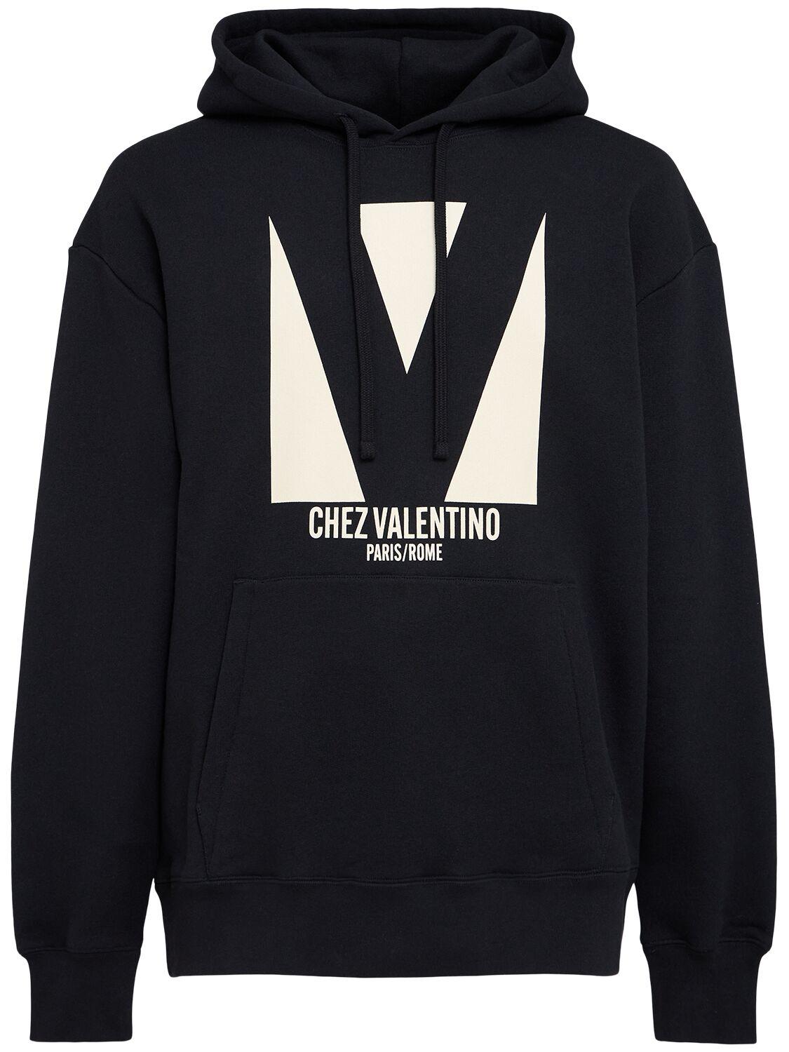 Chez Valentino Printed Cotton Hoodie