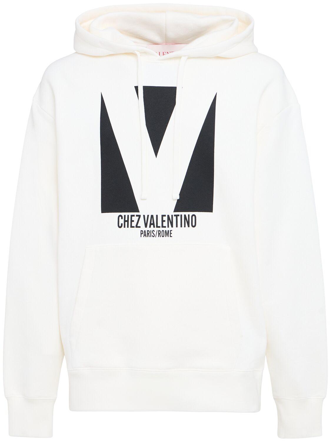 Chez Valentino Printed Cotton Hoodie