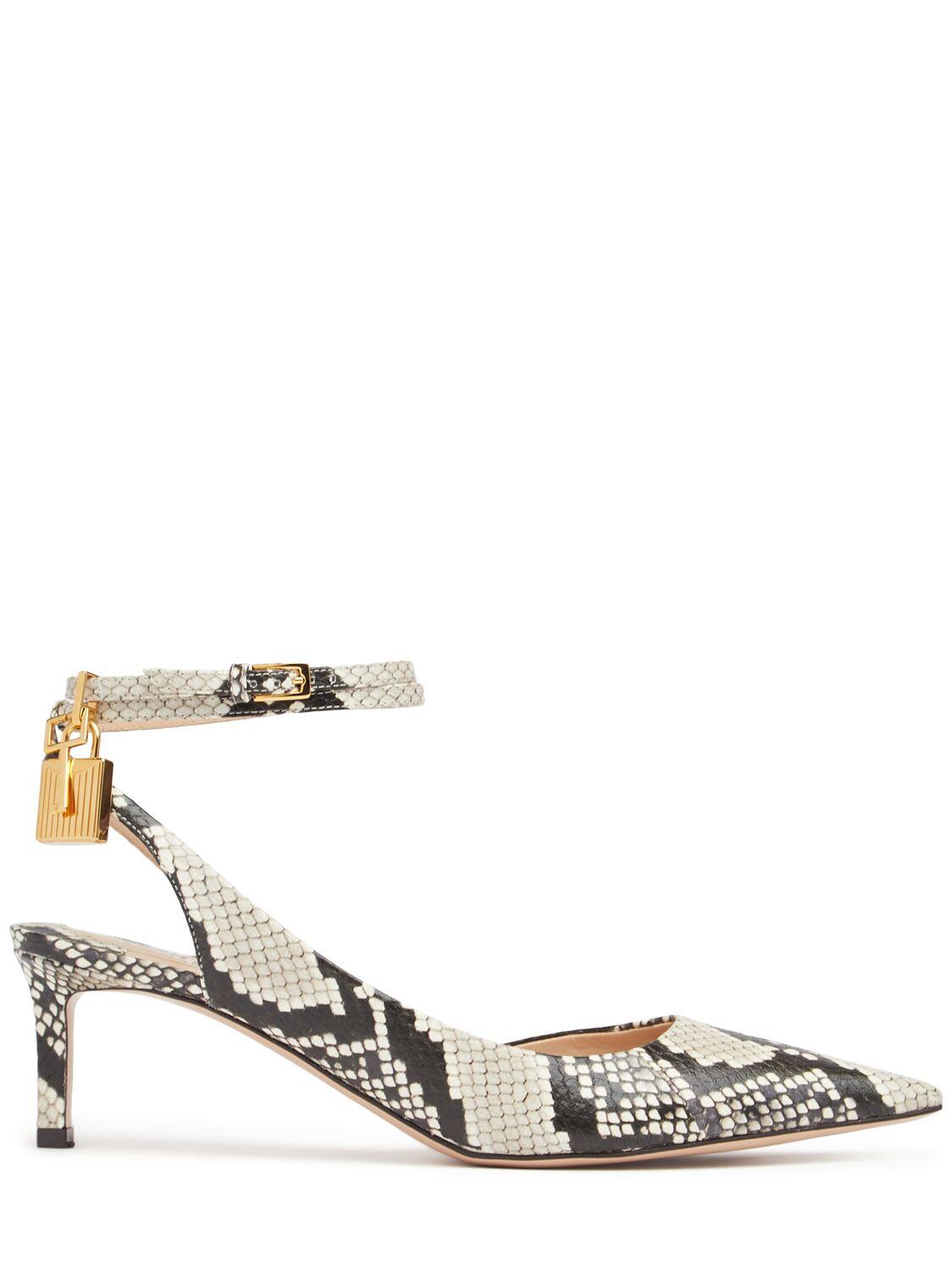TOM FORD Padlock Python Print Leather Pumps