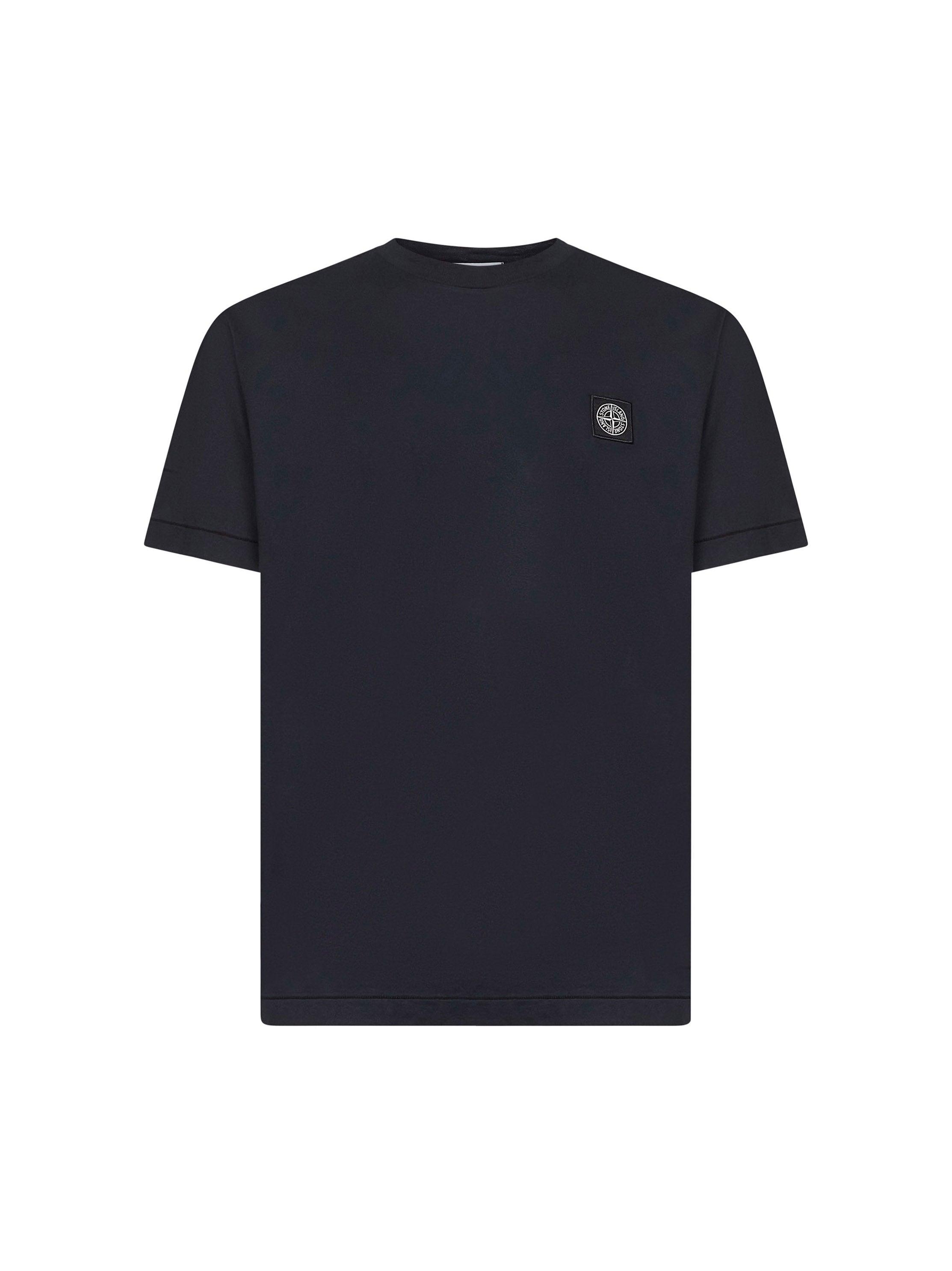 Cotton T-shirt with logo patch - STONE ISLAND