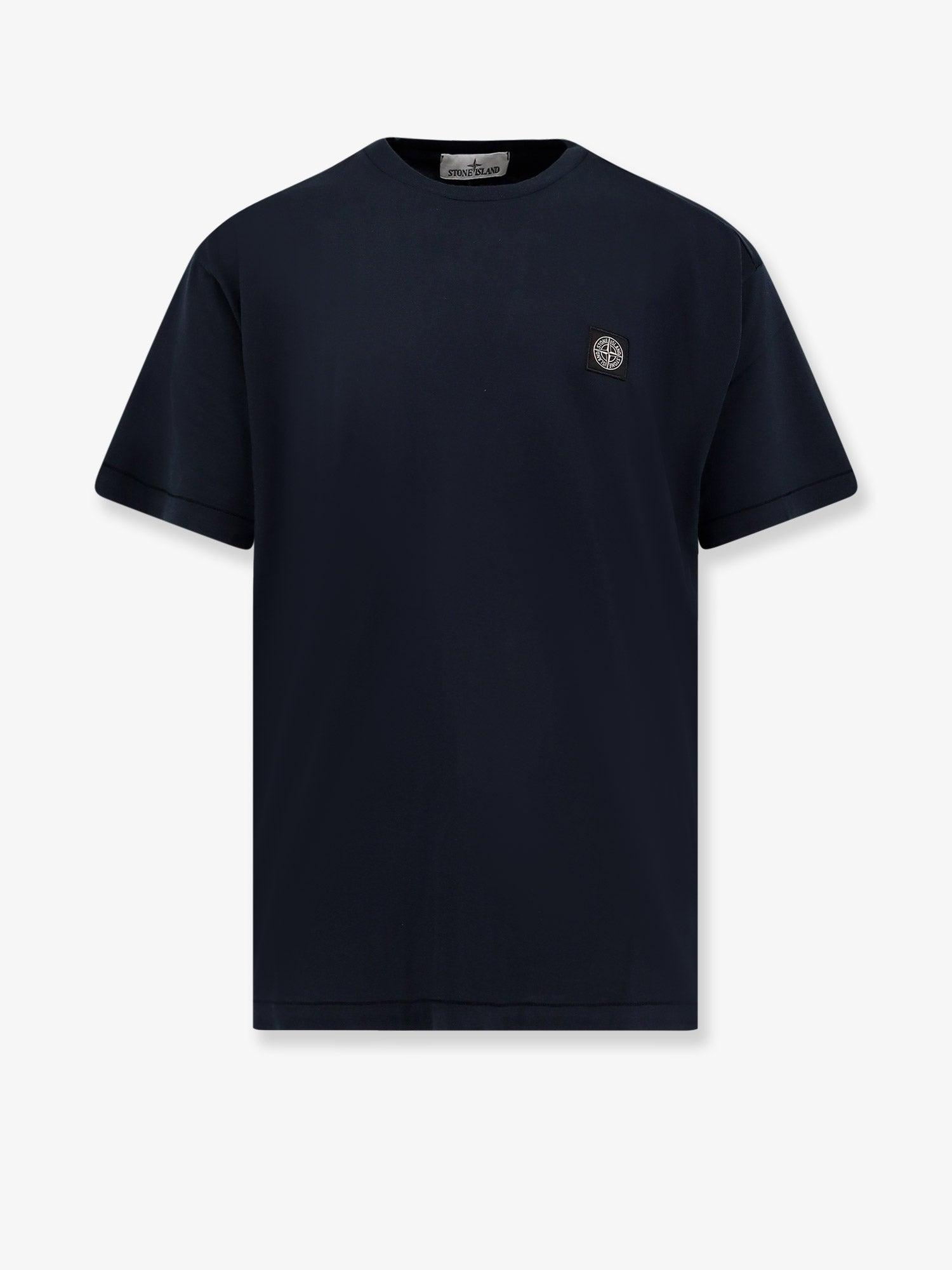 Cotton T-shirt with logo patch - STONE ISLAND