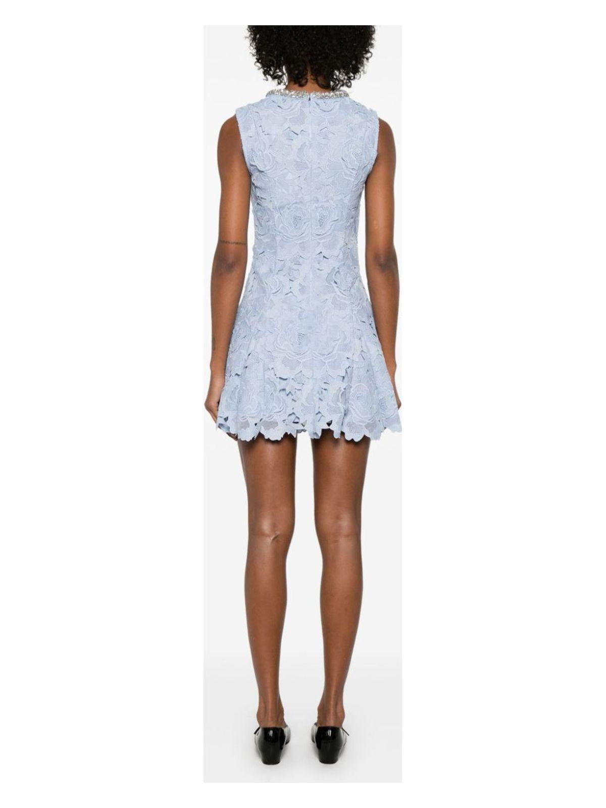 Self-Portrait Women's Lace Mini Dress in Clear Blue
