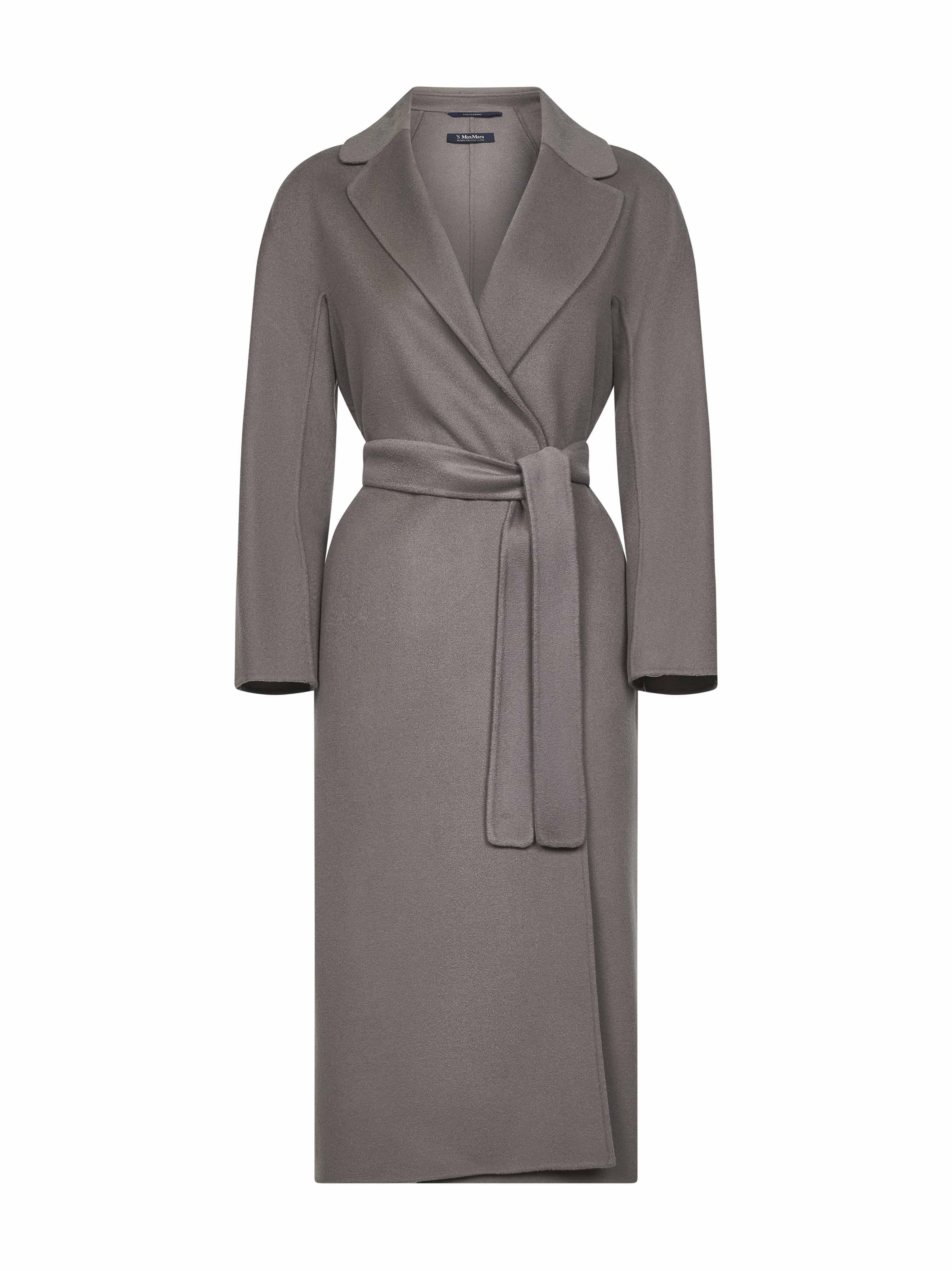 MAX MARA S MAX MARA Grey double broadcloth ESTURIA robe coat