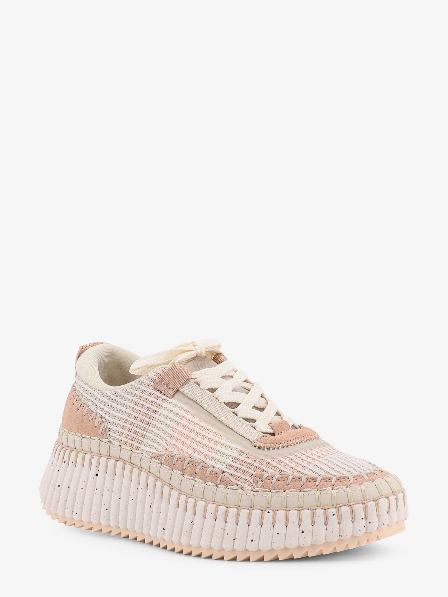CHLOE' Nama low-top mesh sneakers with suede inserts