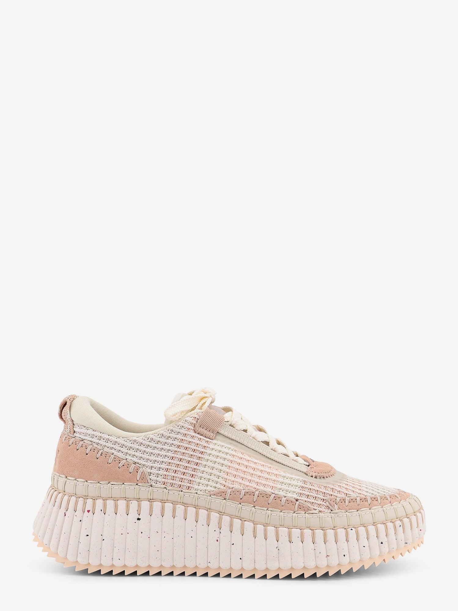 CHLOE' Nama low-top mesh sneakers with suede inserts
