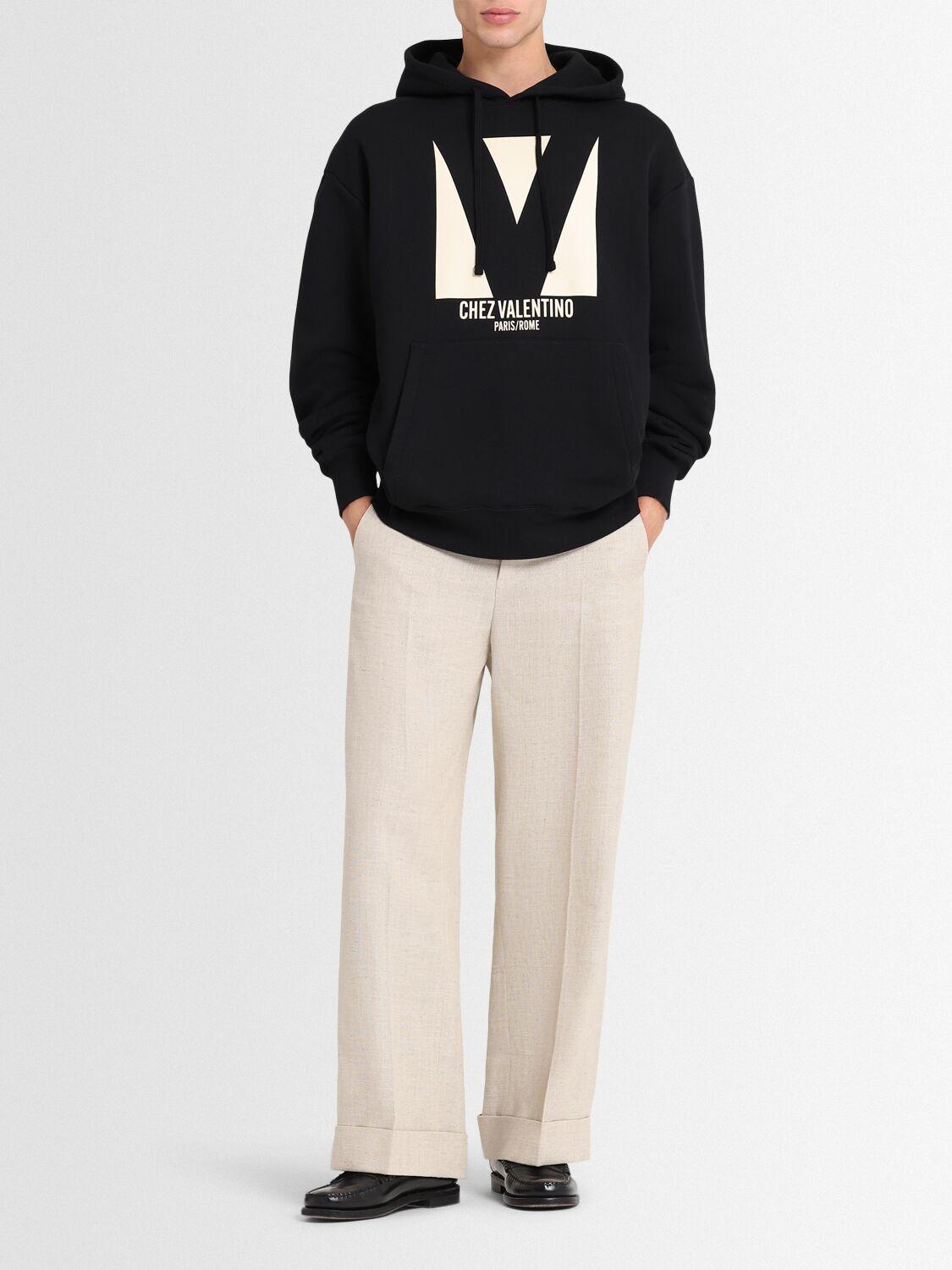 Chez Valentino Printed Cotton Hoodie