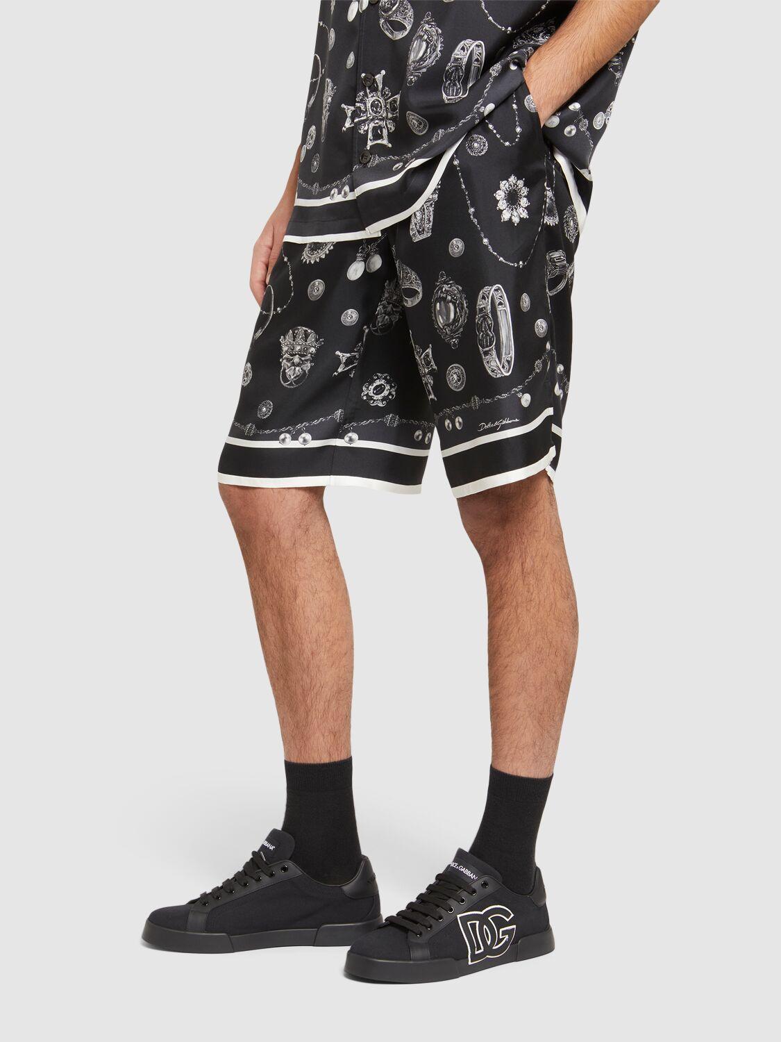 DOLCE & GABBANA Canvas and Leather Sneakers