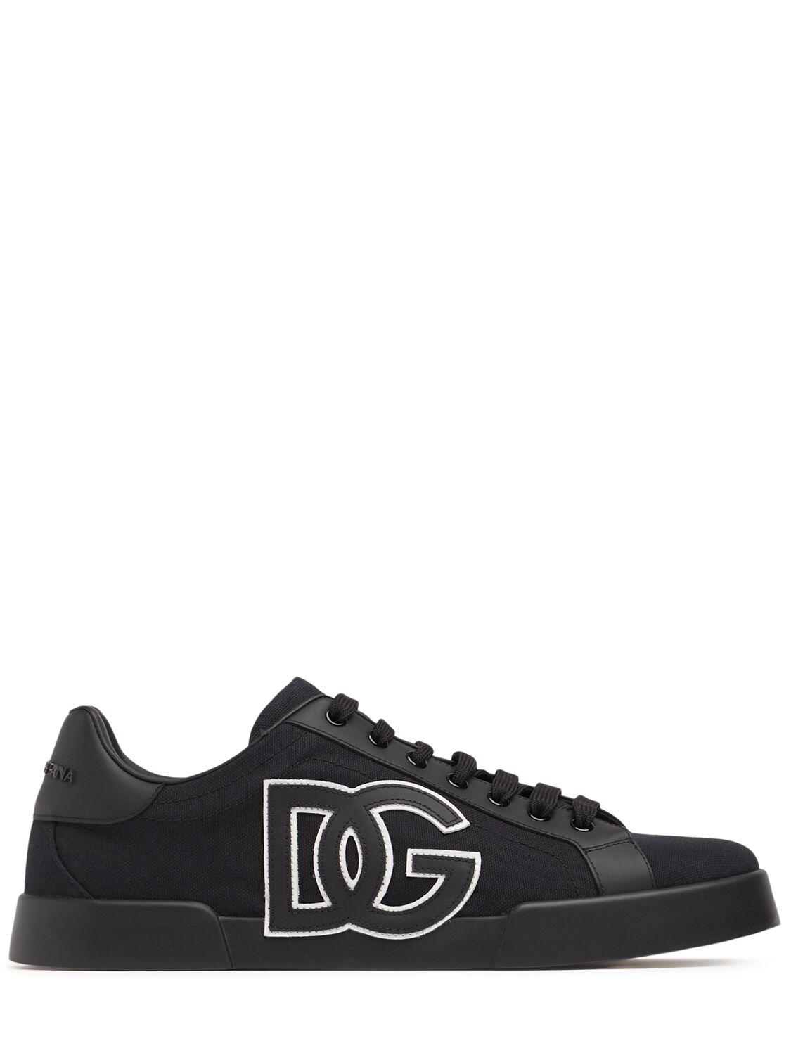 DOLCE & GABBANA Canvas and Leather Sneakers