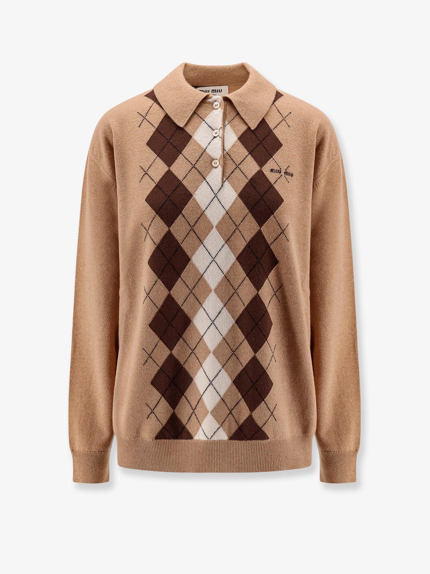 Cashmere Polo Shirt with Miu Miu Embroidery