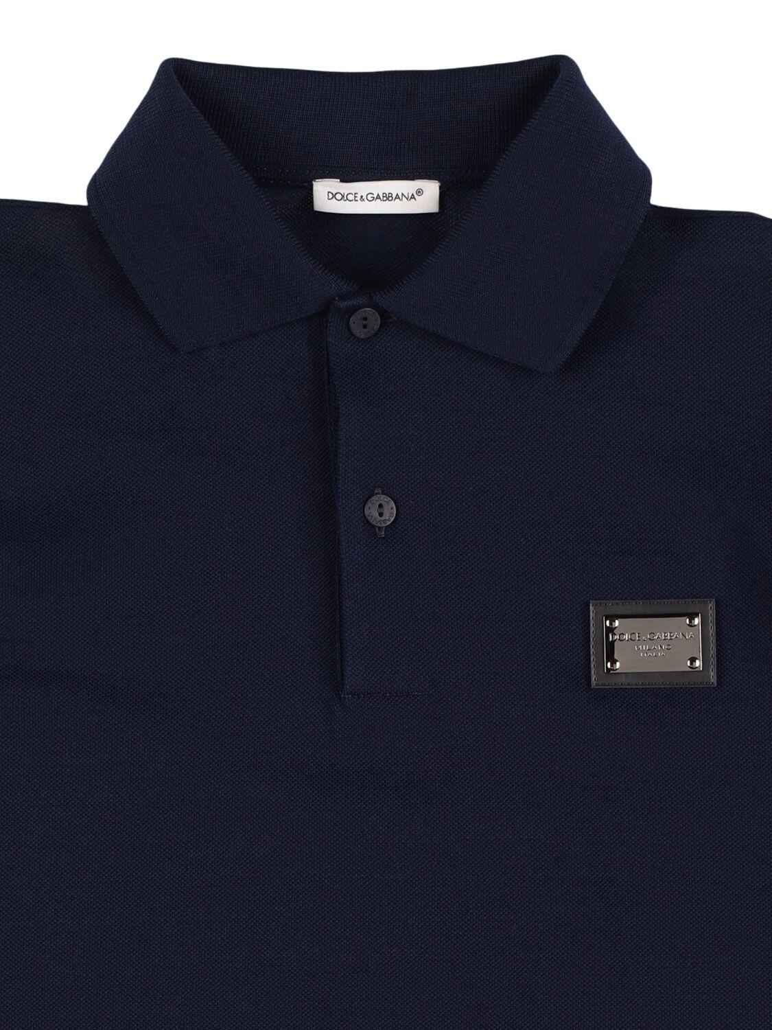 DOLCE & GABBANA Cotton Piqué Polo Shirt with Logo